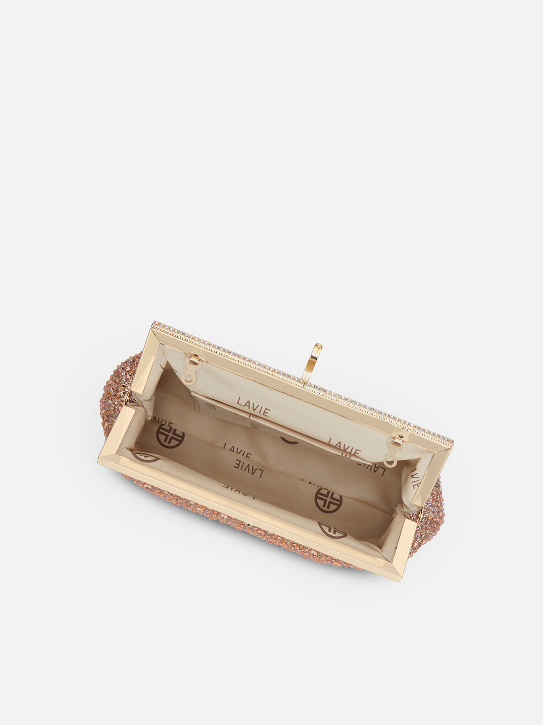 Madeira Beads Frame Clutch Rose Gold
