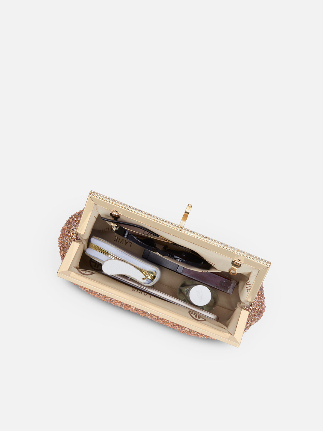 Madeira Beads Frame Clutch Rose Gold