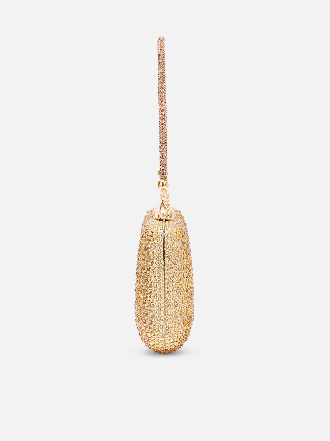 Peace Square Frame Clutch Gold
