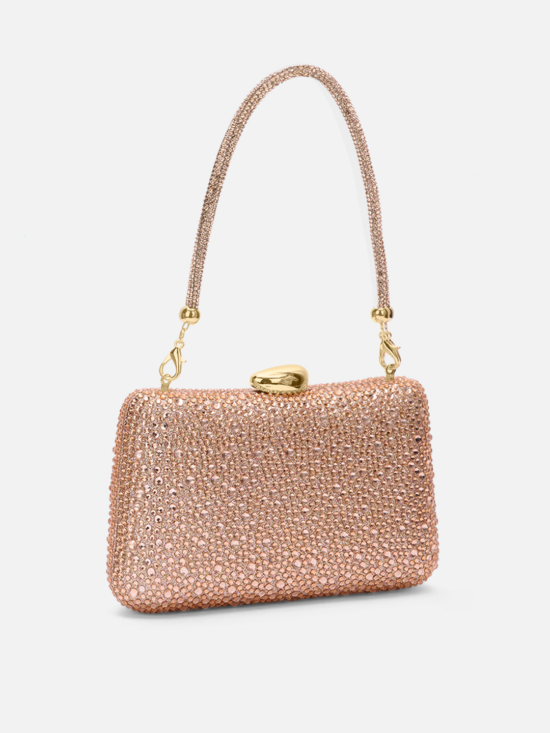 Peace Square Frame Clutch Rose Gold