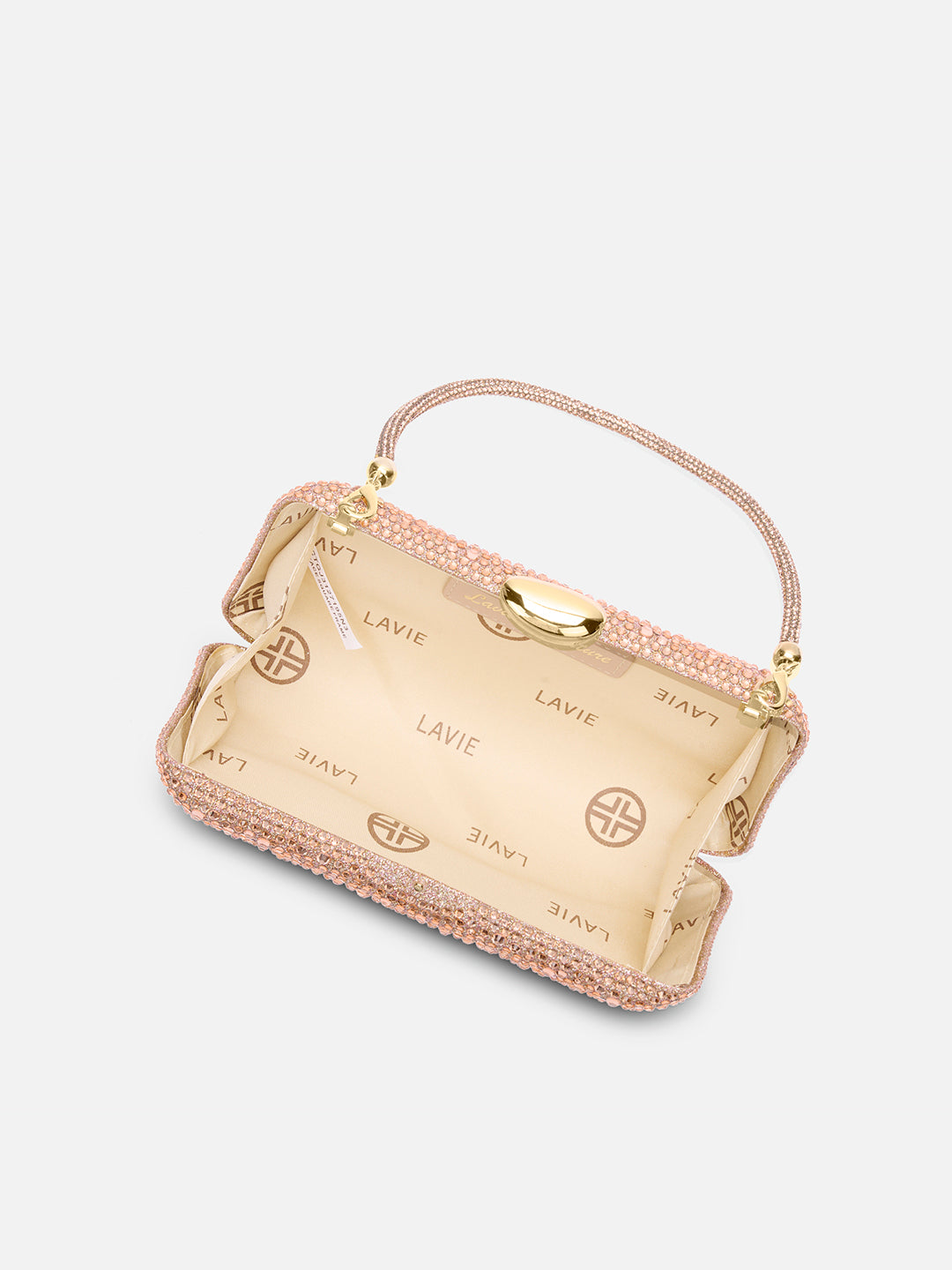 Peace Square Frame Clutch Rose Gold