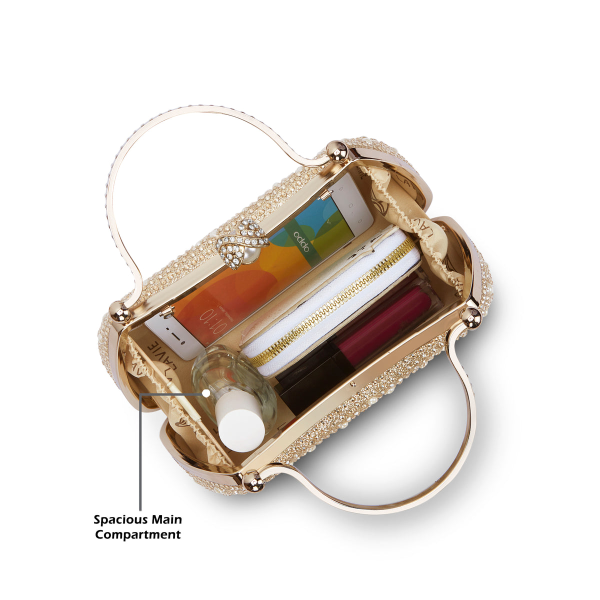 Xingu Handle Frame Clutch Gold