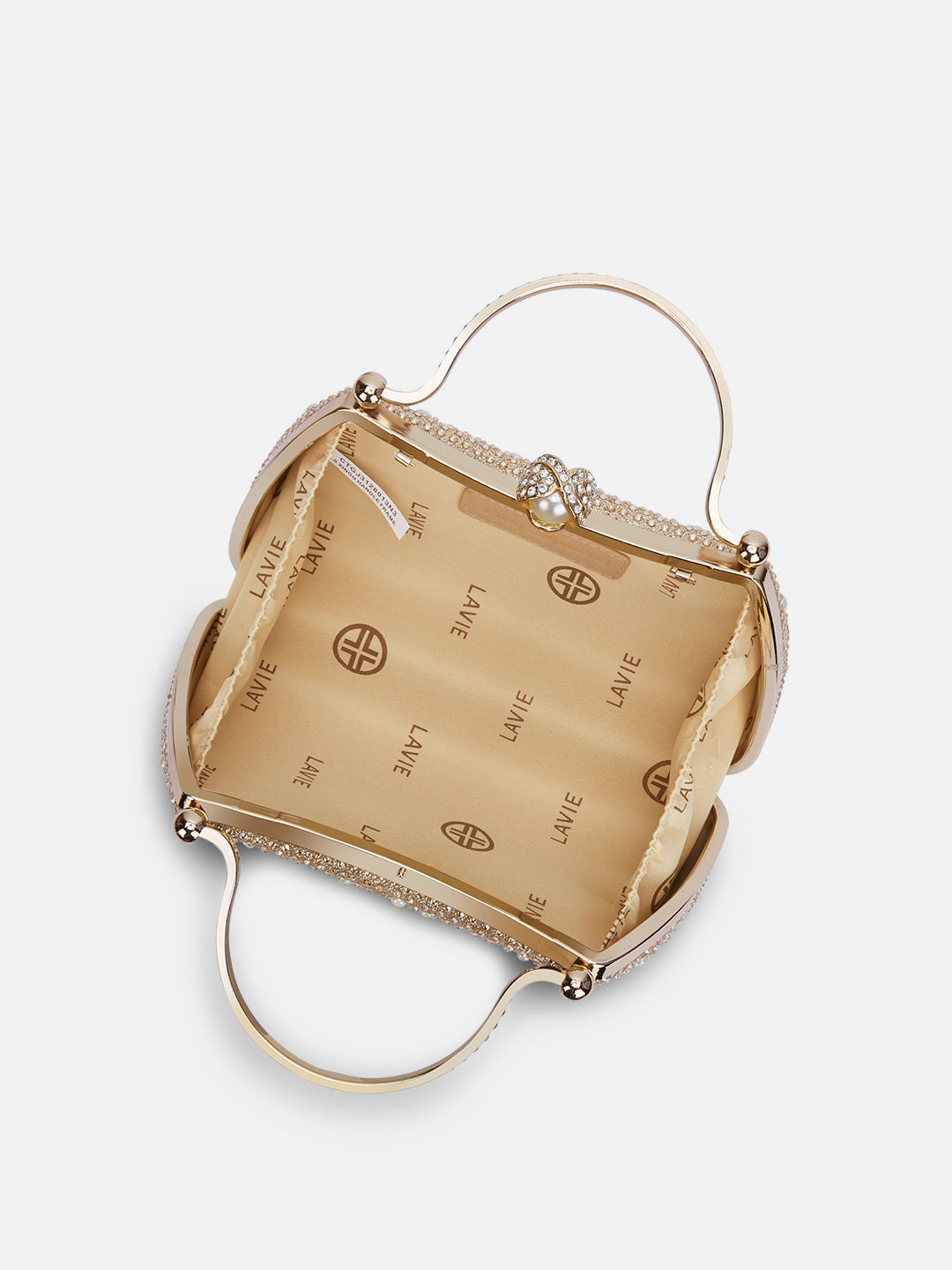 Xingu Handle Frame Clutch Gold