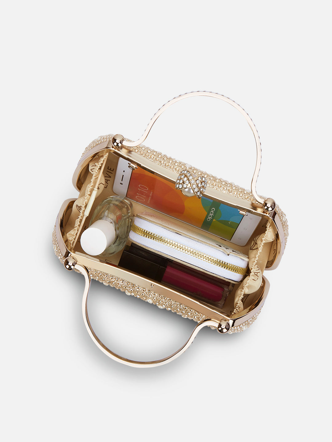 Xingu Handle Frame Clutch Gold