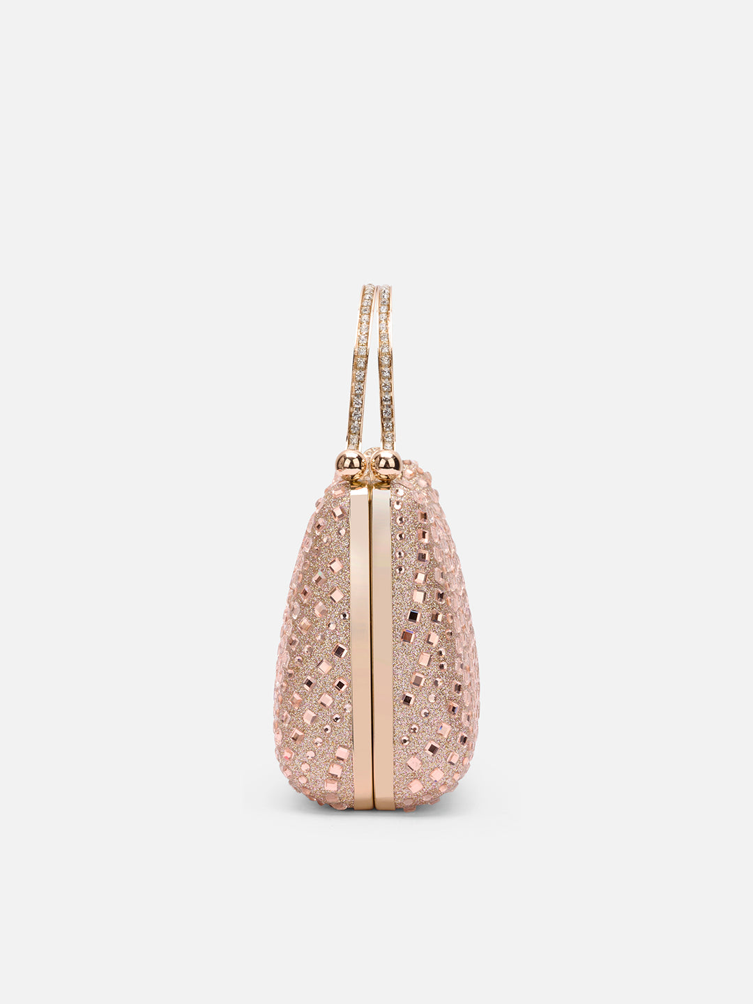 Xingu Handle Frame Clutch Rose Gold
