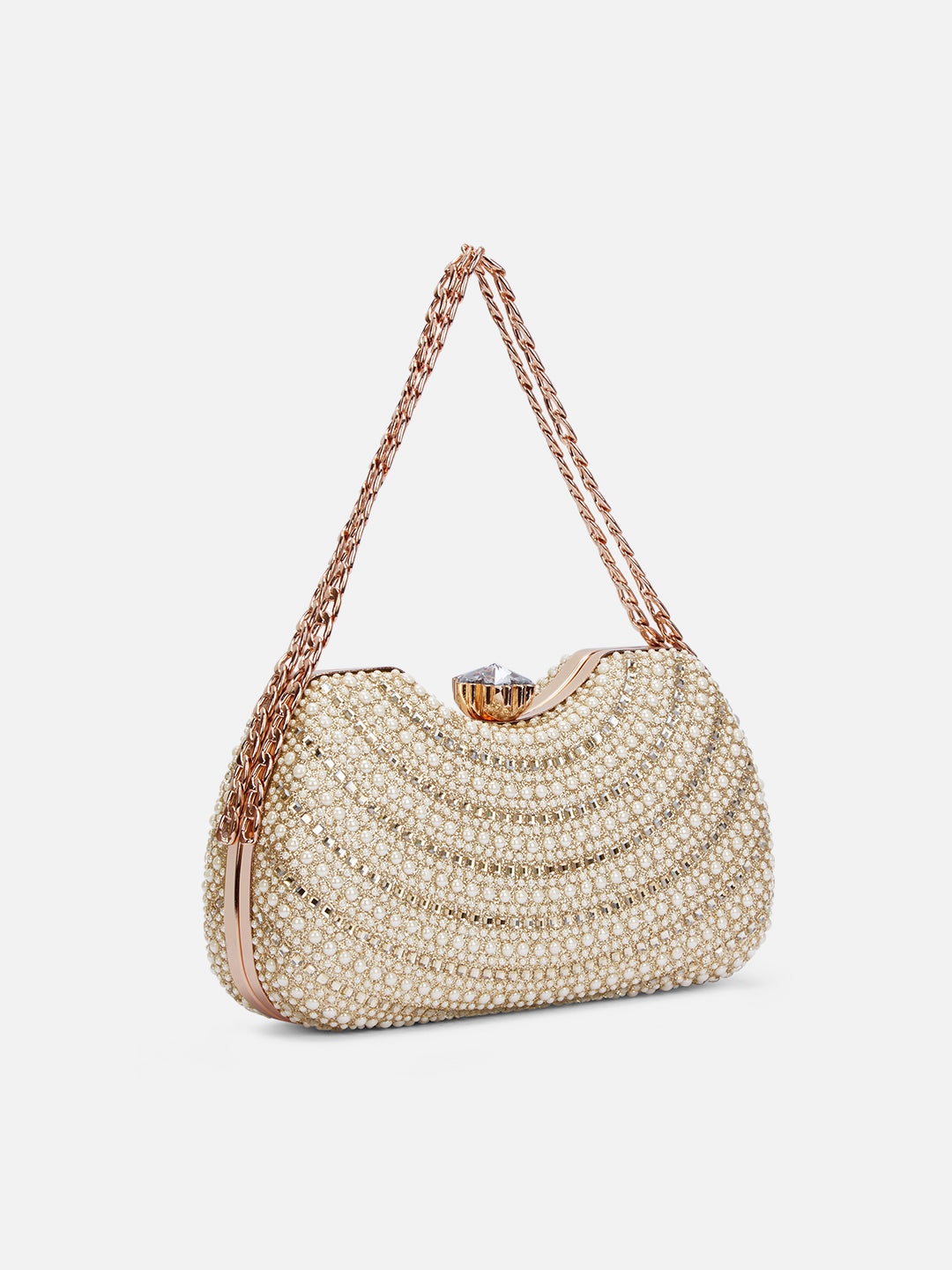 Puru Dual Handle Frame Clutch Gold