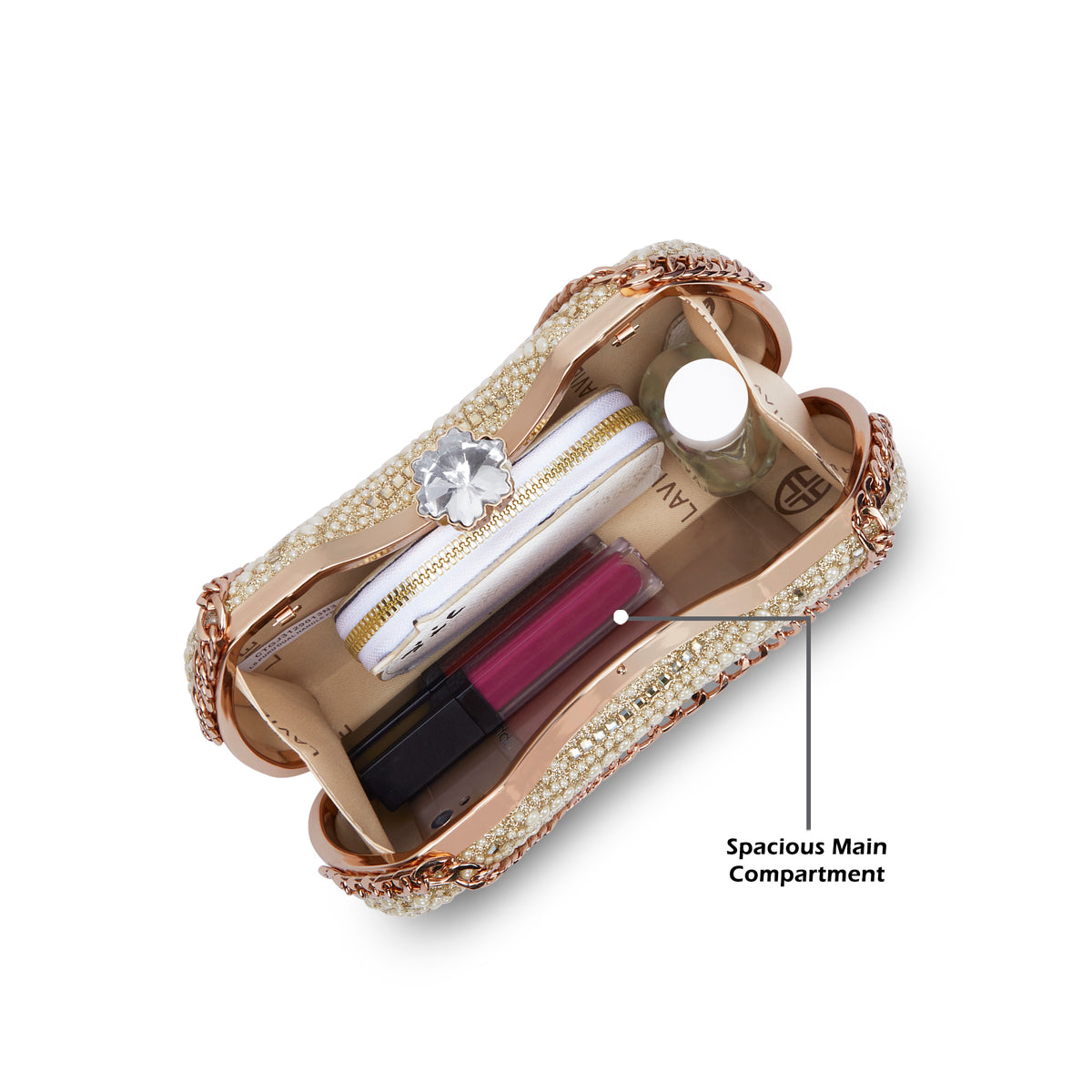 Puru Dual Handle Frame Clutch Gold