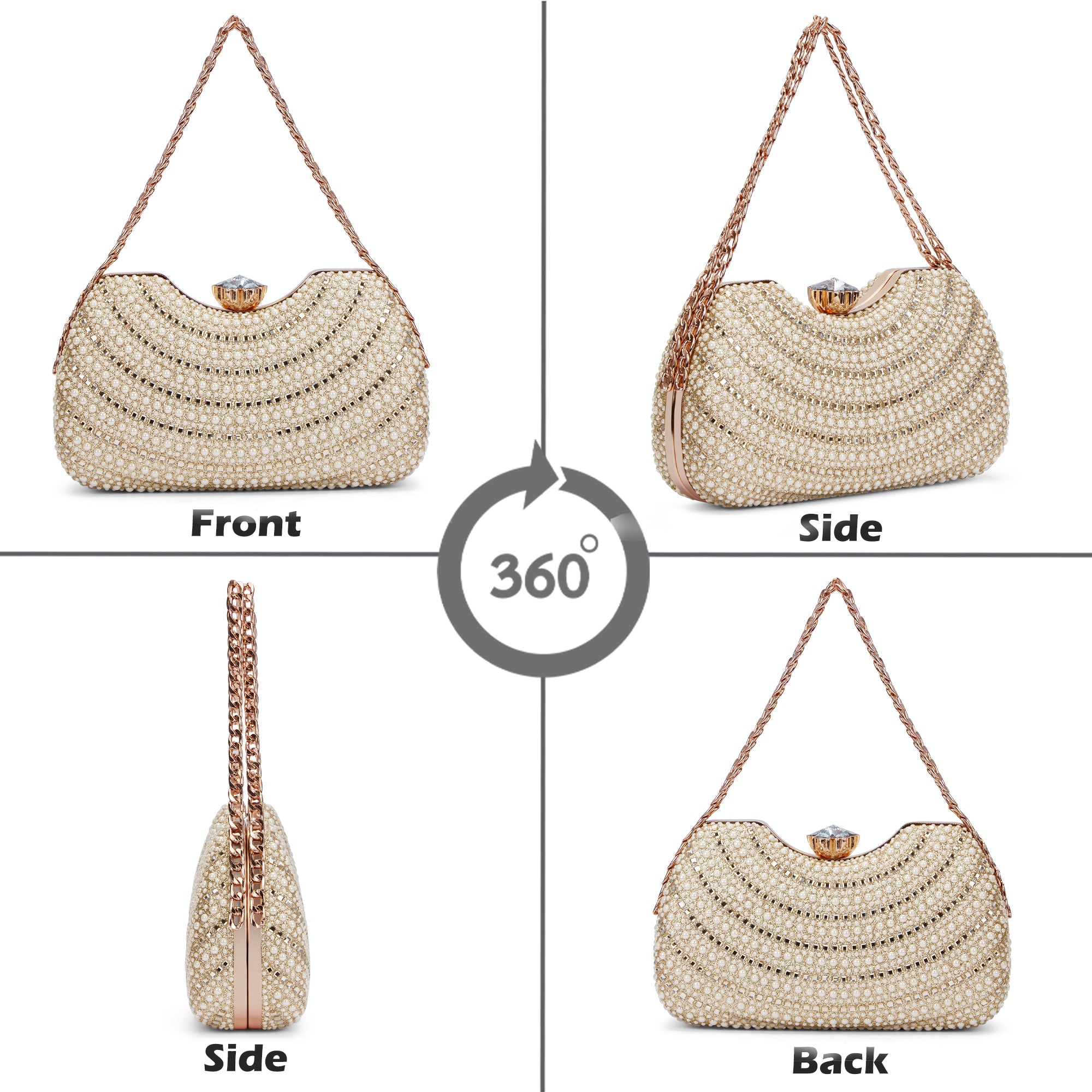 Puru Dual Handle Frame Clutch Gold