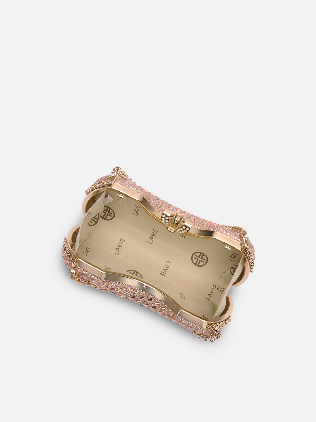 Puru Dual Handle Frame Clutch Rose Gold