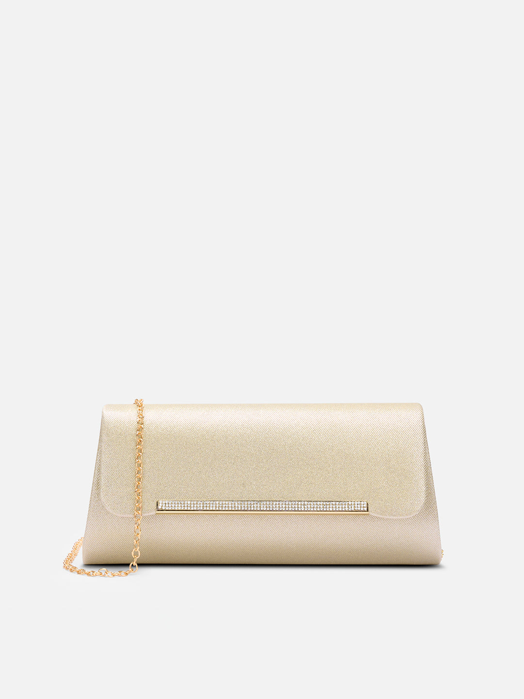 Churchill Rectagular Flap Over Frame Clutch Gold