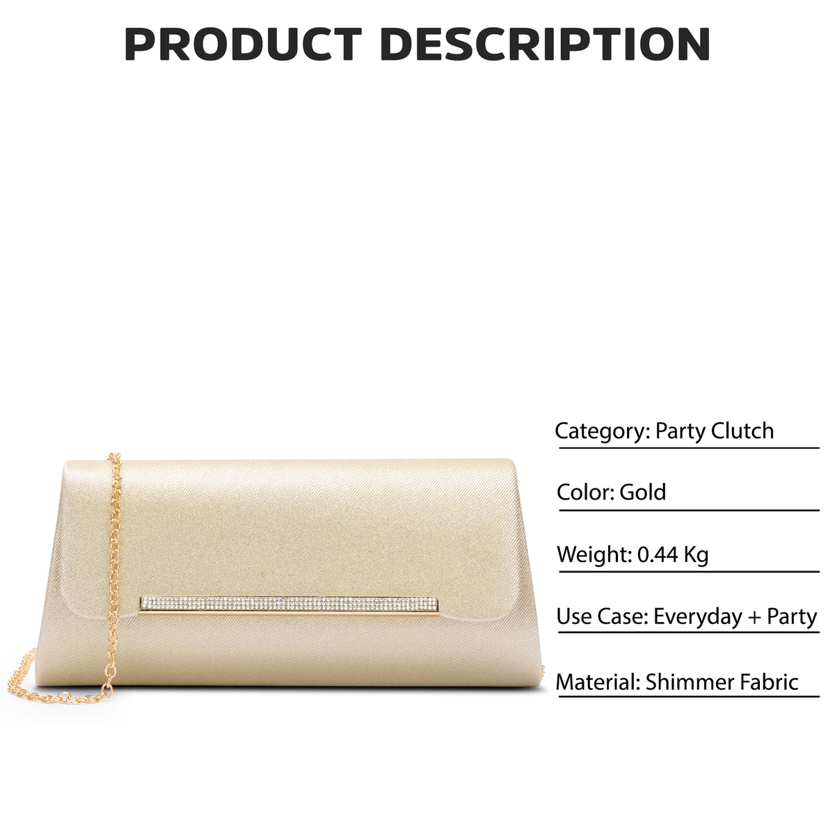 Churchill Rectagular Flap Over Frame Clutch Gold