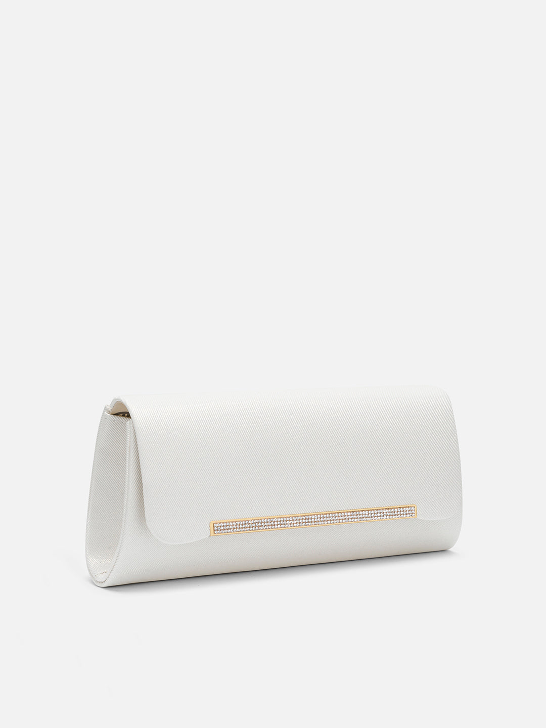 Churchill Rectagular Flap Over Frame Clutch White