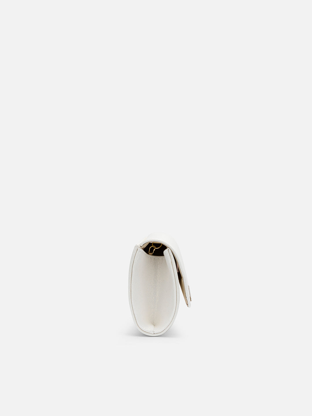 Churchill Rectagular Flap Over Frame Clutch White