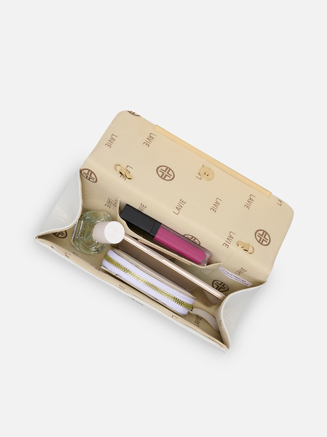 Churchill Rectagular Flap Over Frame Clutch White