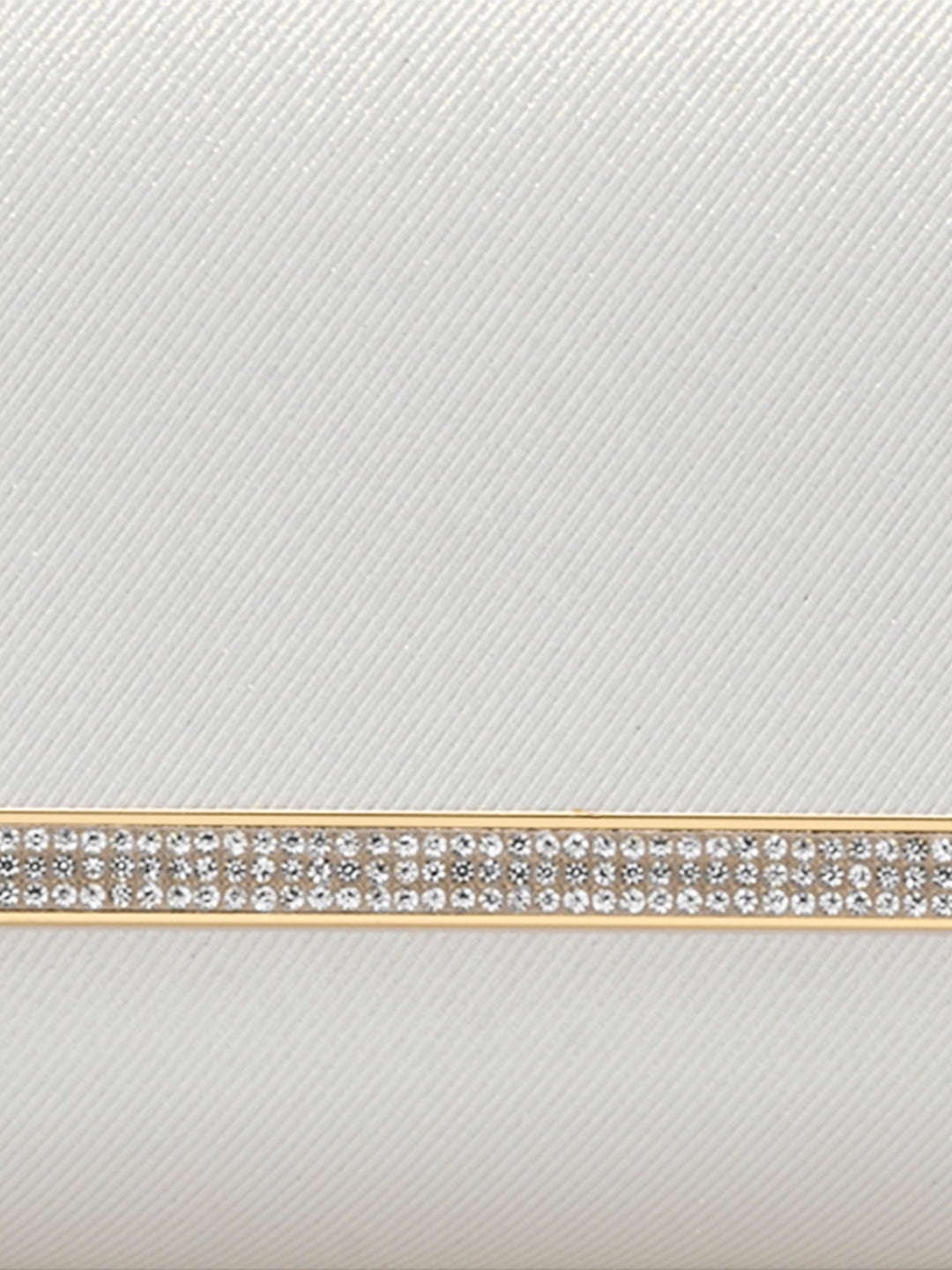 Churchill Rectagular Flap Over Frame Clutch White