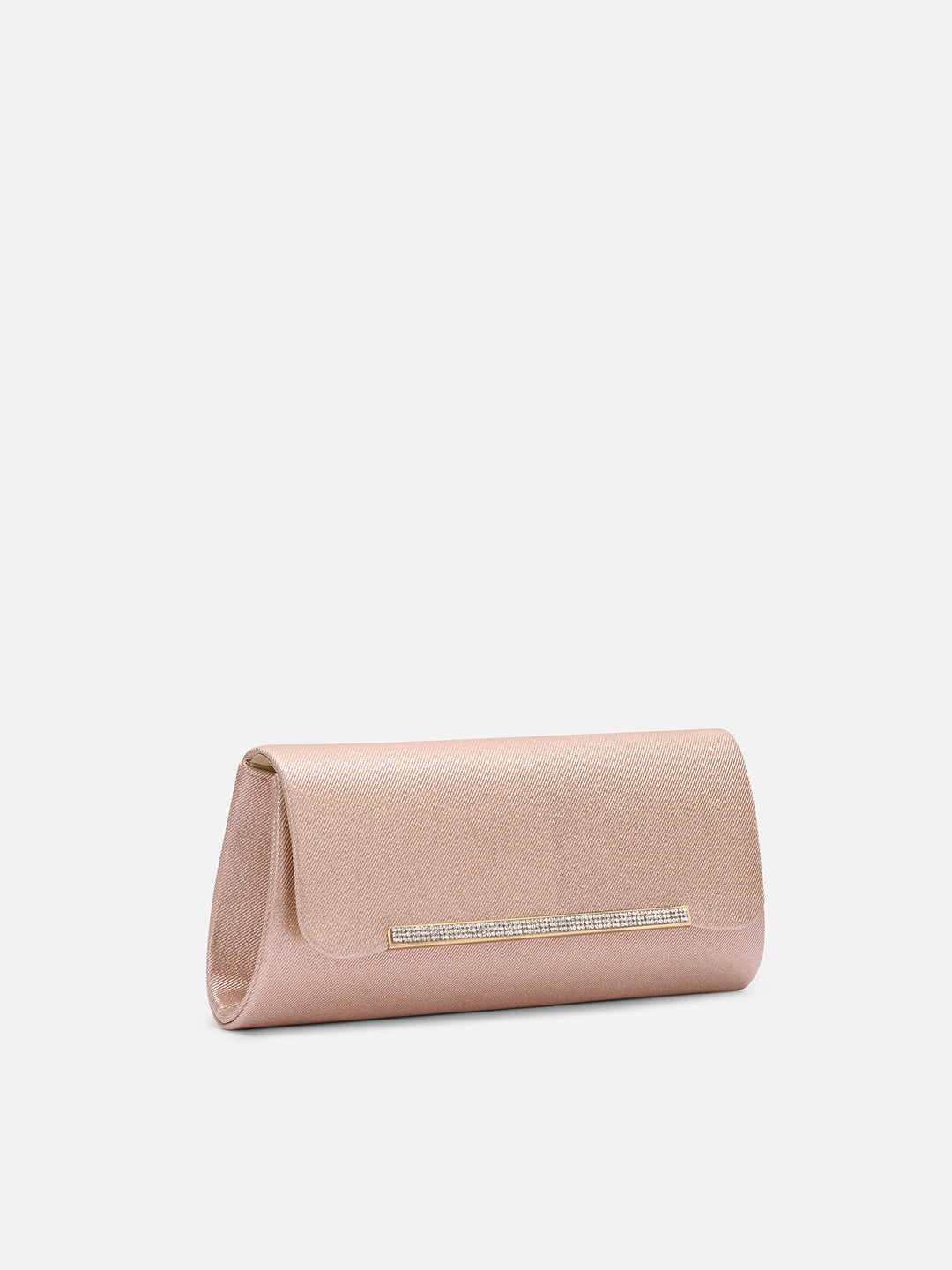 Churchill Rectagular Flap Over Frame Clutch Rose Gold