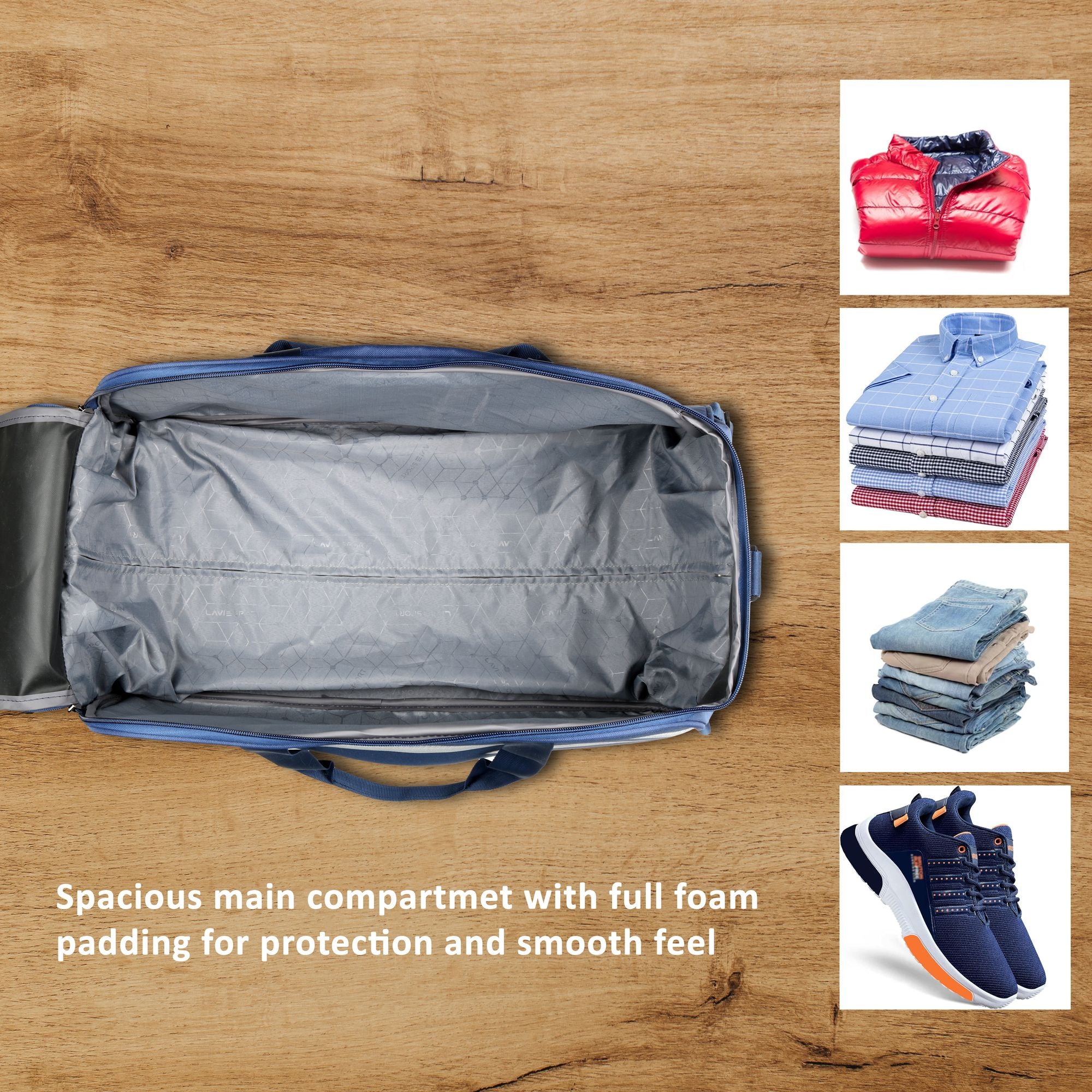 Lino Wheel Duffle Bag Navy