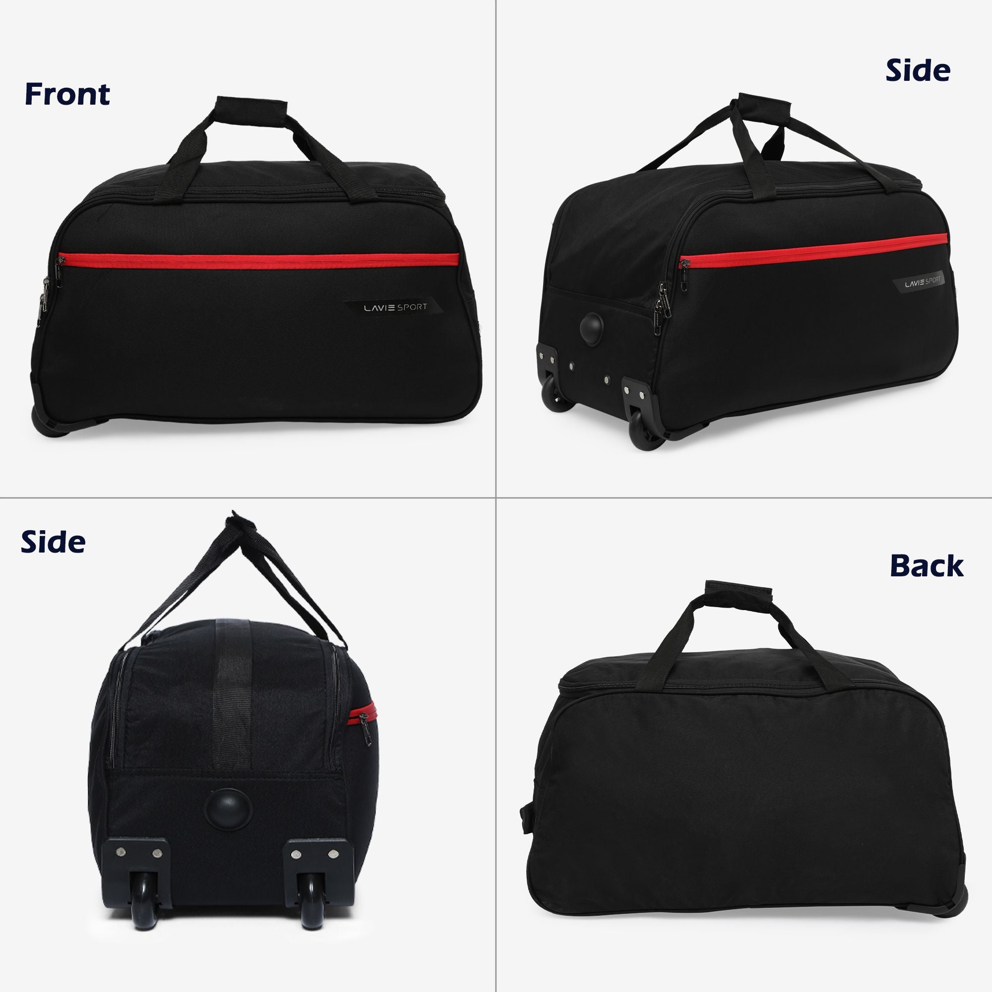 Lino Wheel Duffle Bag Black