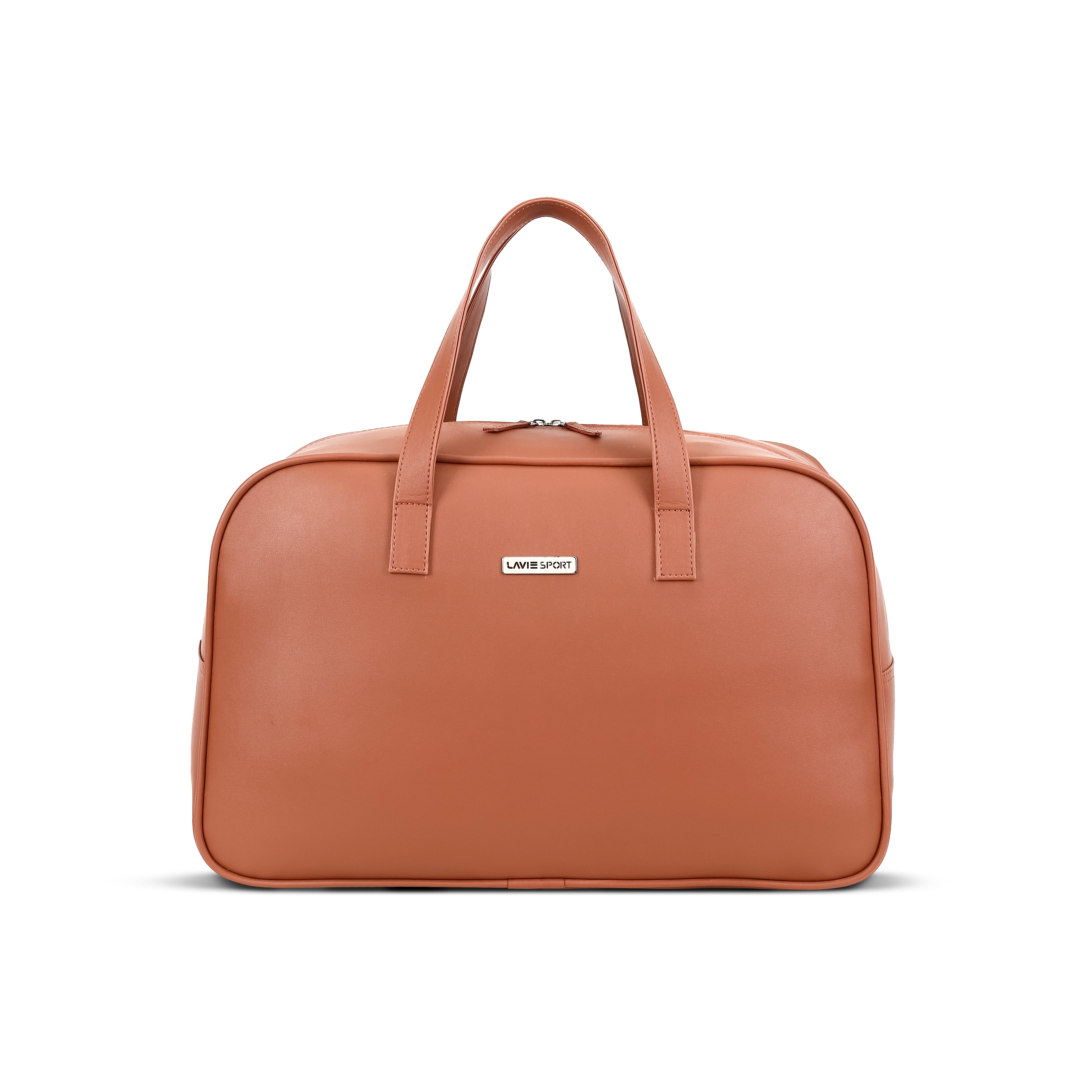 Companion 32L Synthetic Leather Unisex Duffle Bag Tan