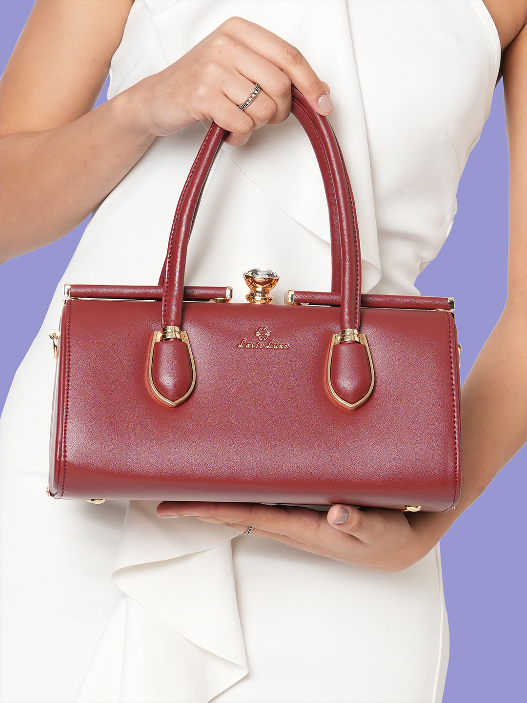 Dazzle Medium Wine Handbag