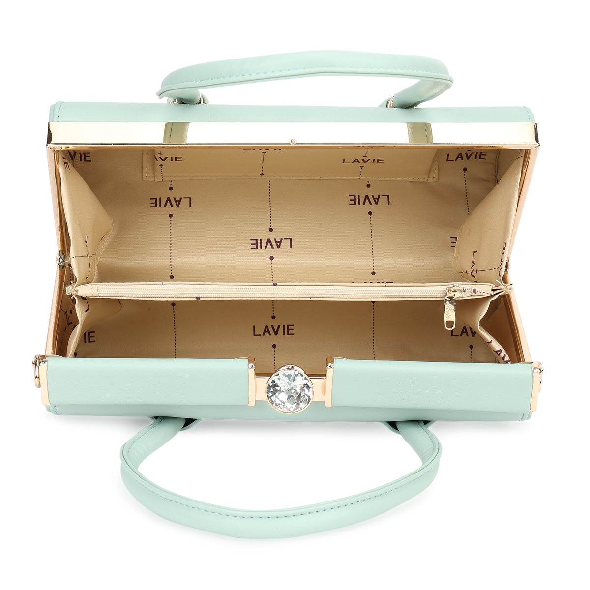 Lavie Luxe Dazzle Mint Medium Women's Framed Bag