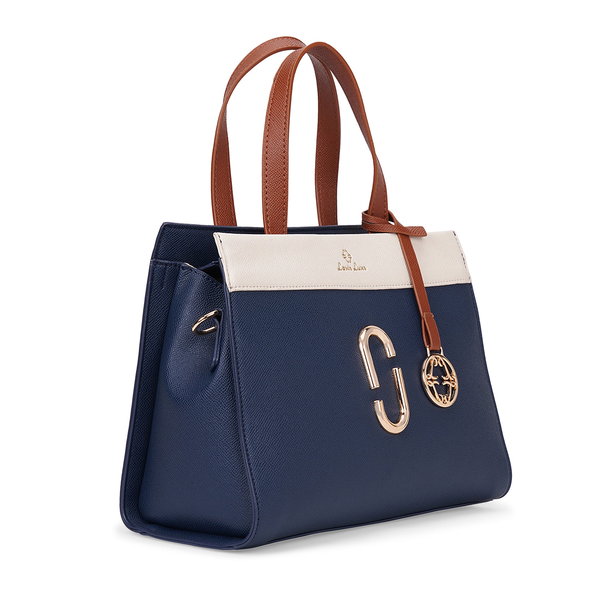Lavie Luxe Navy Medium Women's Gehry Satchel Bag