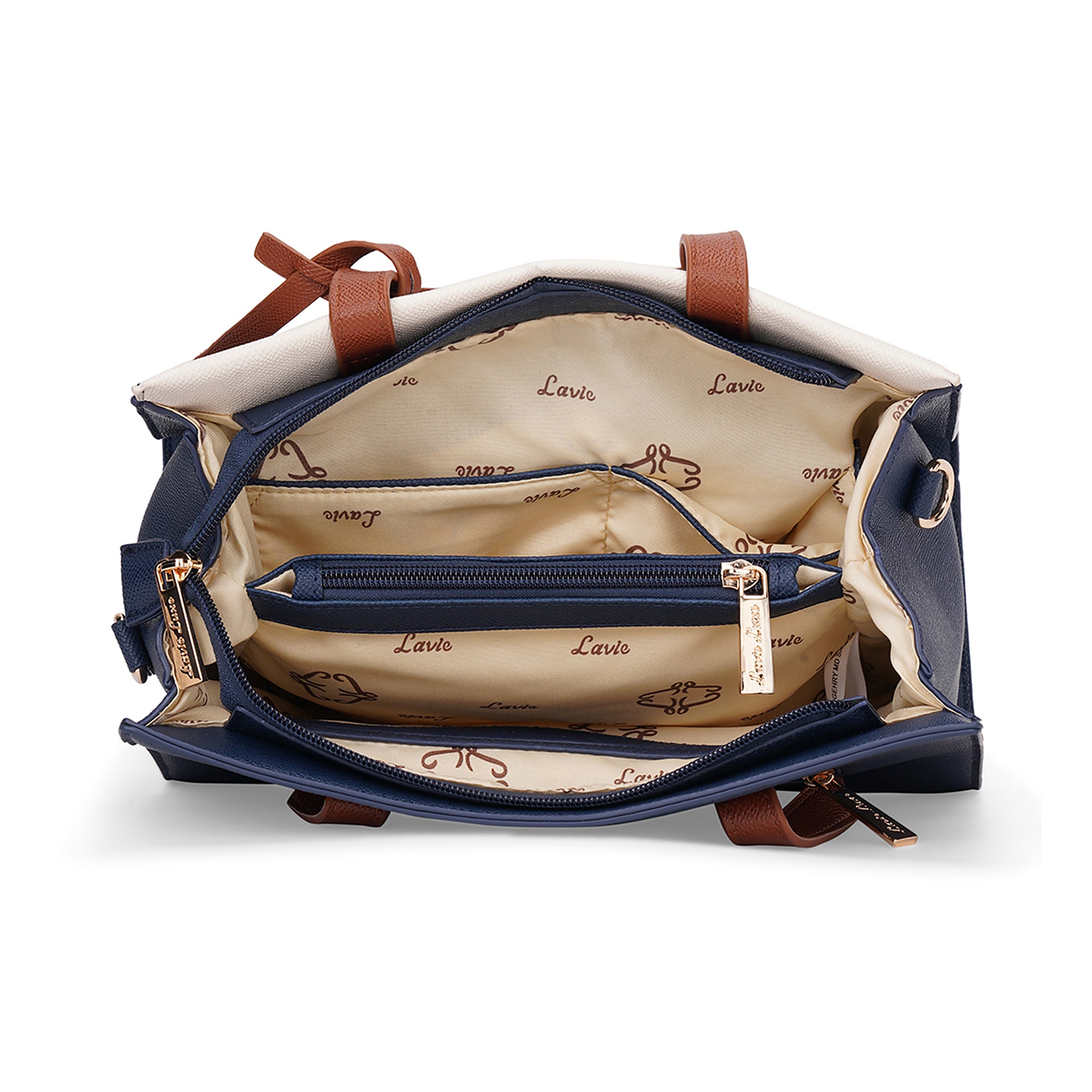 Lavie Luxe Navy Medium Women's Gehry Satchel Bag