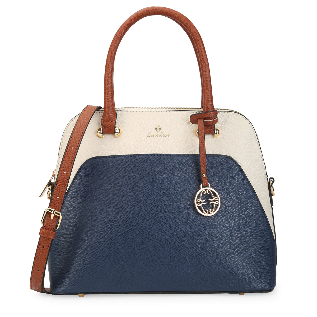 Lavie Luxe Navy Medium Women's Valle Satchel Bag