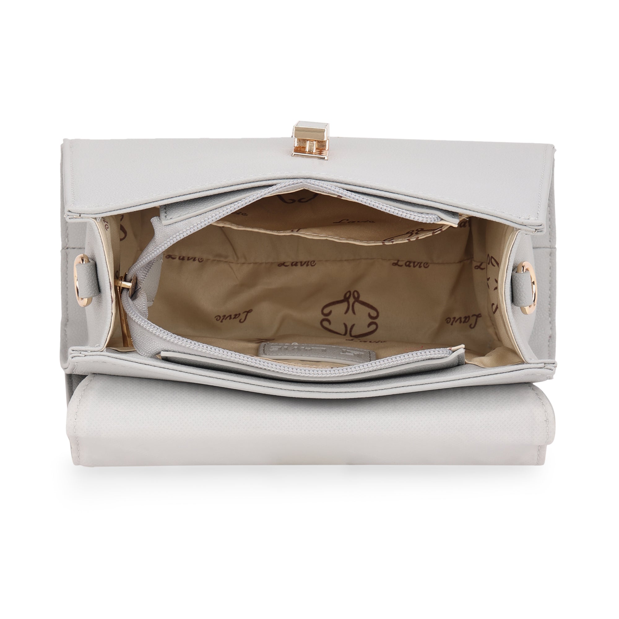 Lavie Luxe Grey Medium Women's Gypsy Flap Satchel Bag