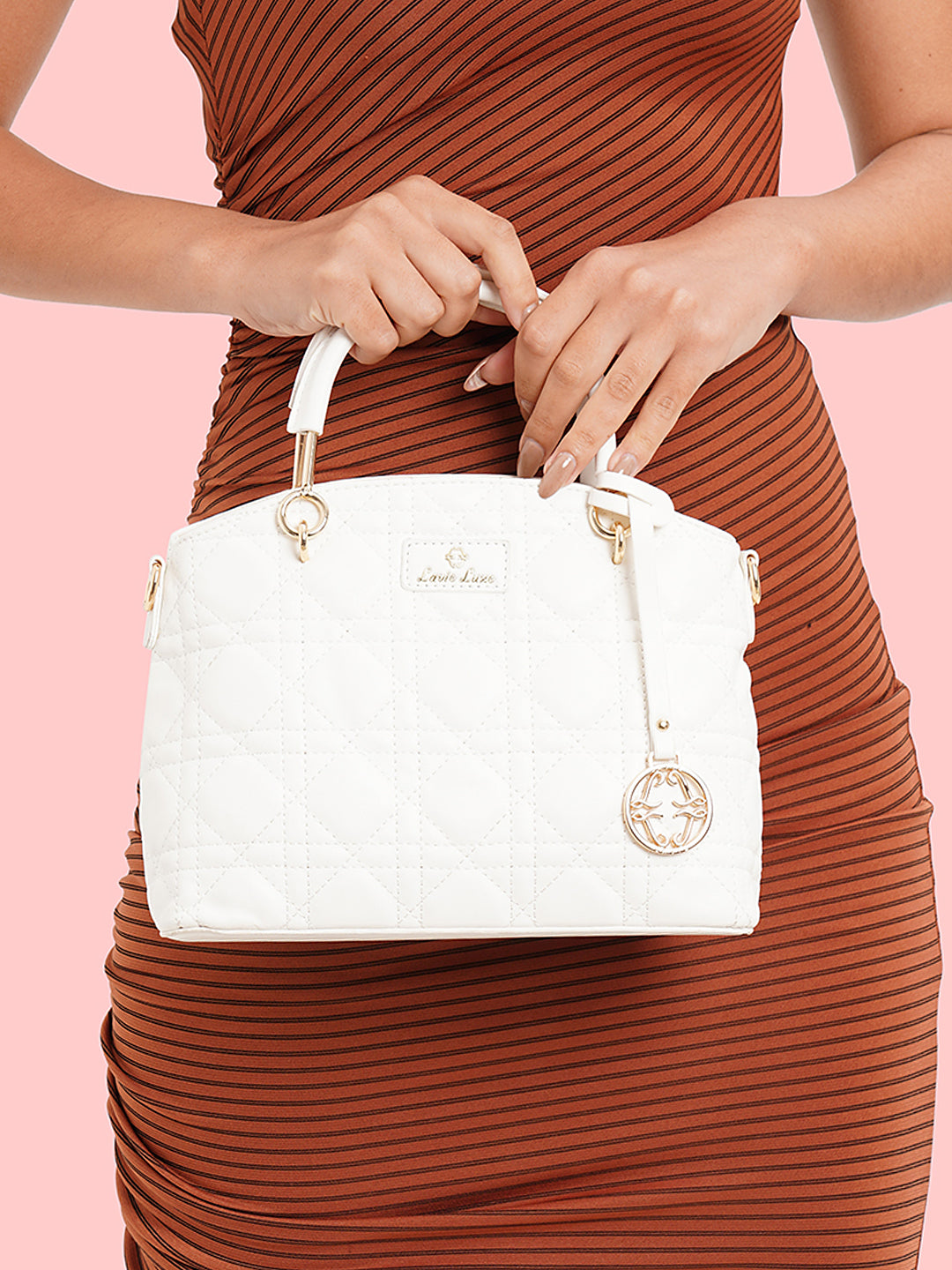 Lavie Luxe White Small Women's Babel Satchel Bag