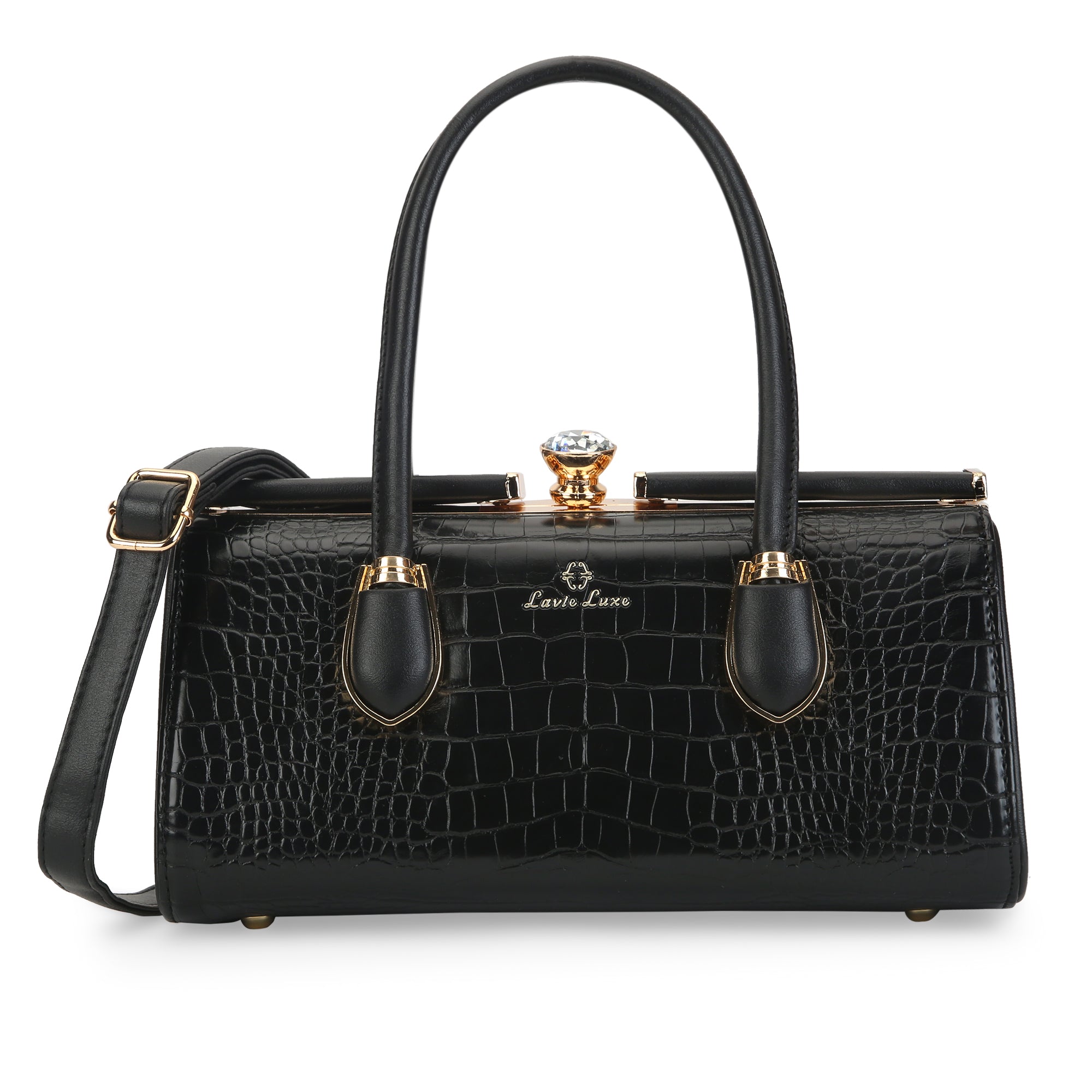 Medium Dazzle Frame Satchel Bag