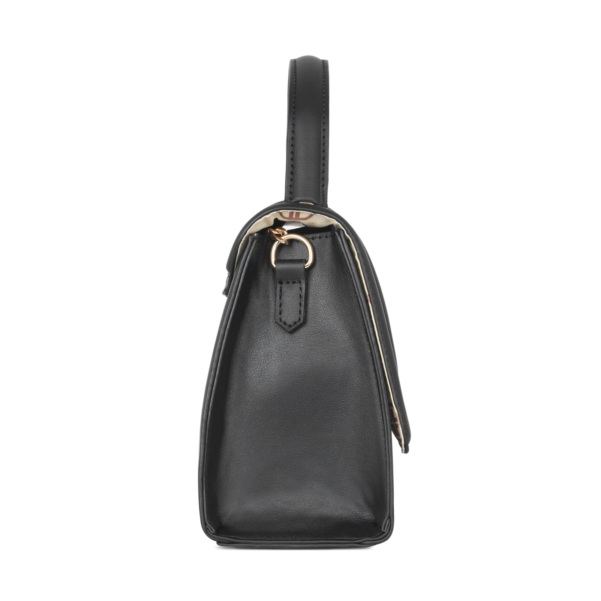 Lavie Luxe Black Medium Women's Bubble Flap Satchel Bag