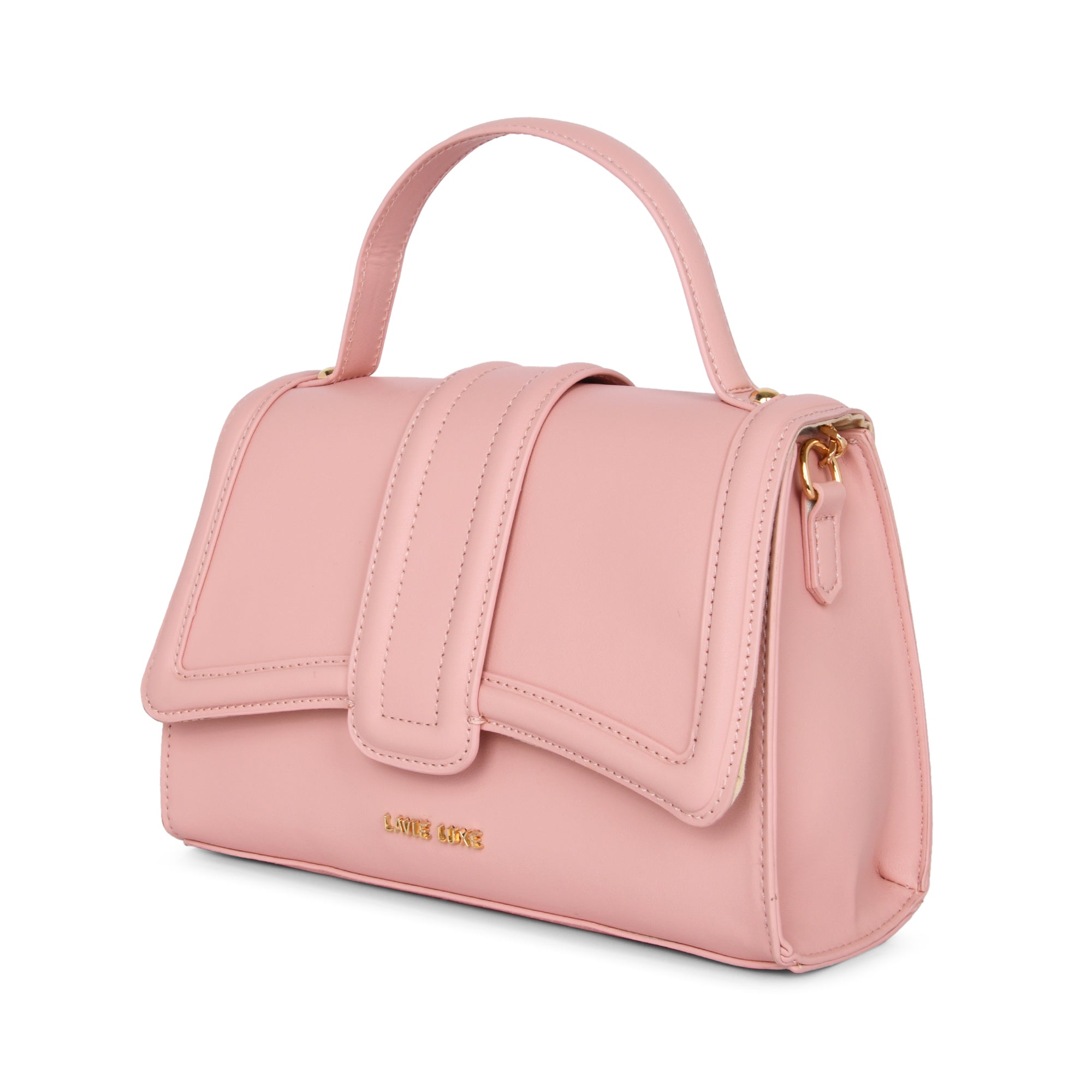 Lavie Luxe Light Pink Medium Women's Bubble Flap Satchel Bag