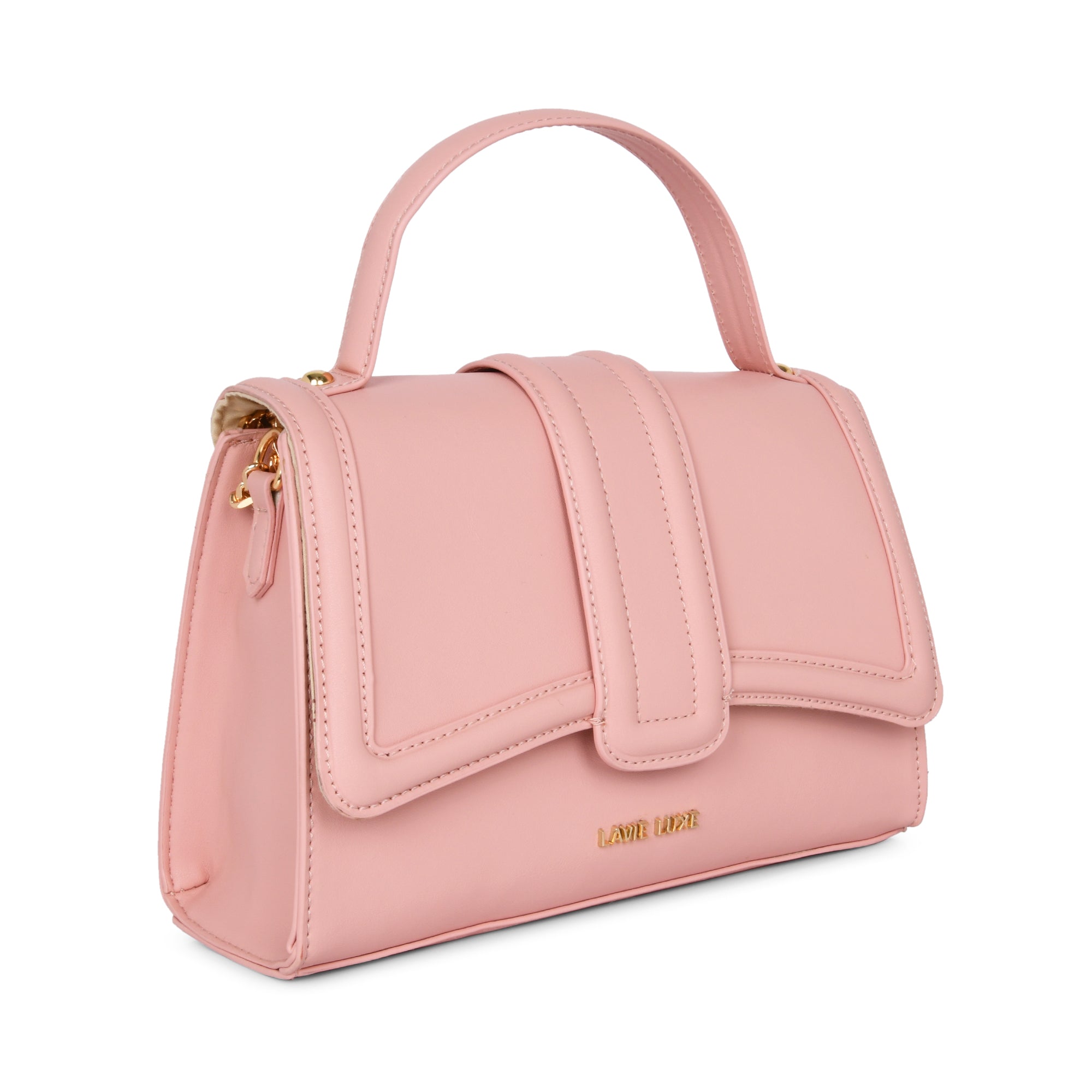 Lavie Luxe Light Pink Medium Women's Bubble Flap Satchel Bag