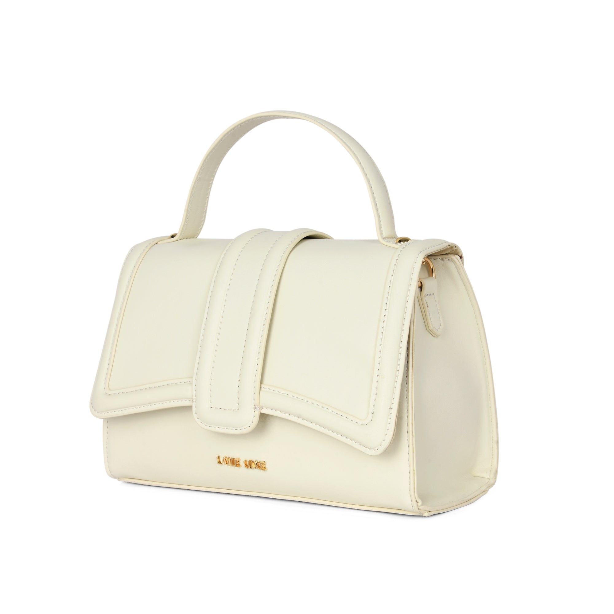 Lavie Luxe Off White Medium Women's Bubble Flap Satchel Bag