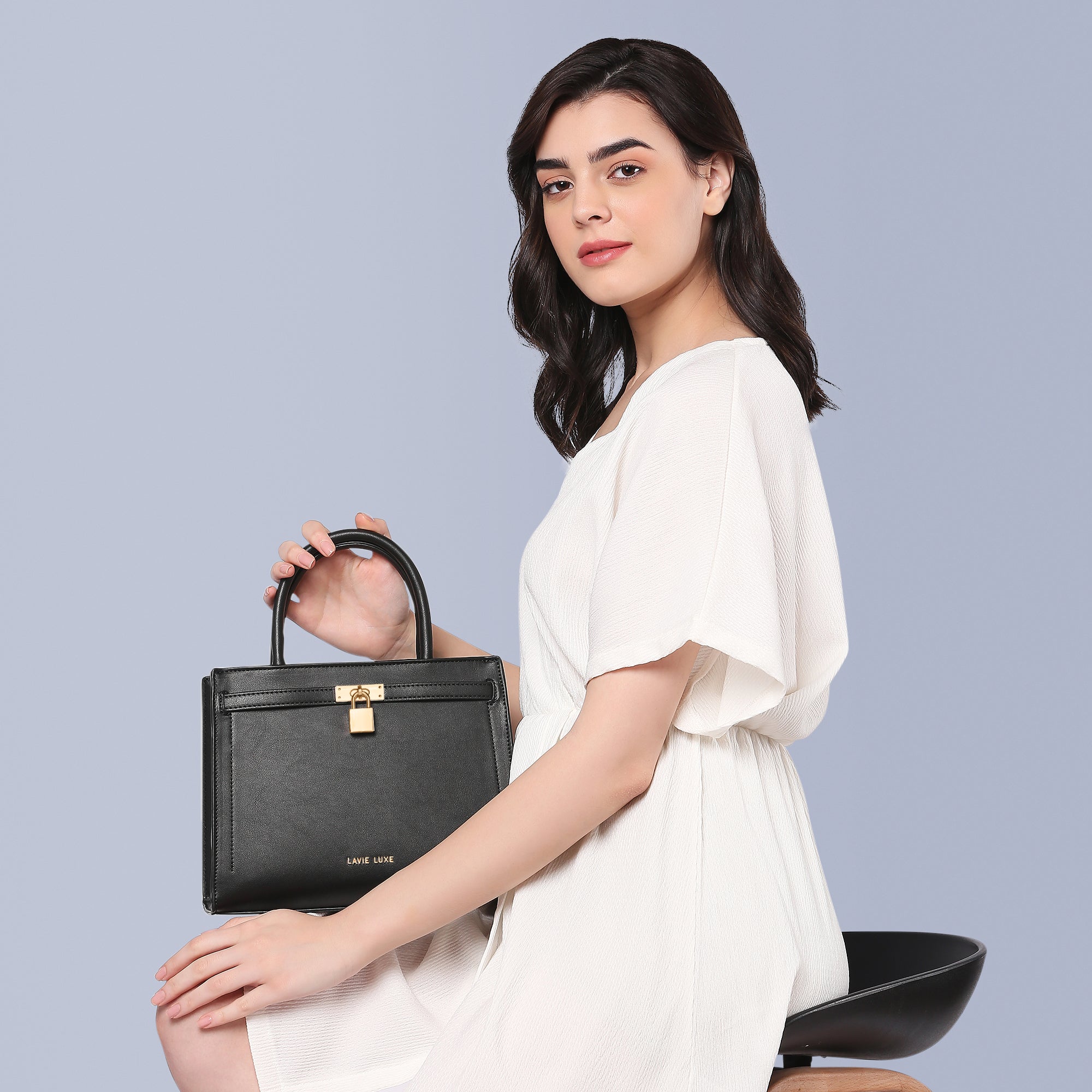 Medium Lock Satchel Bag