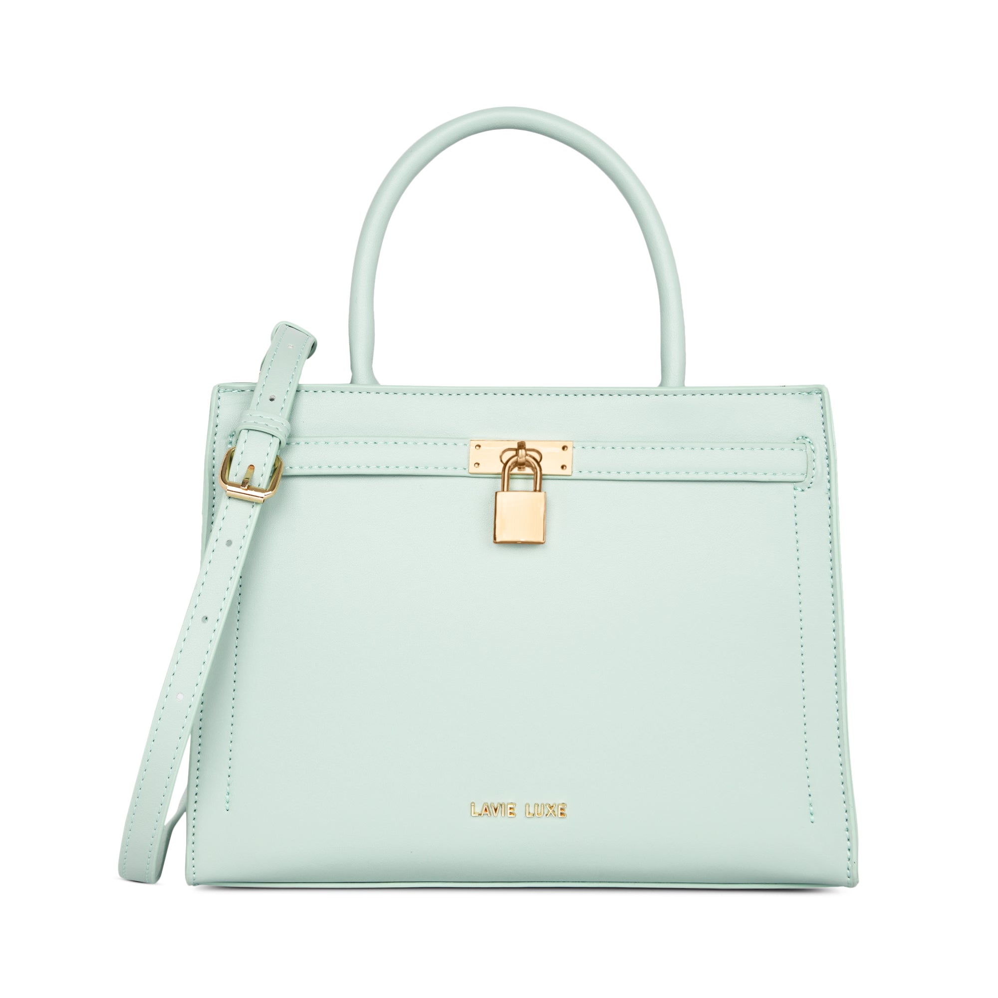 Lavie Luxe Mint Medium Women's Lock Satchel Bag