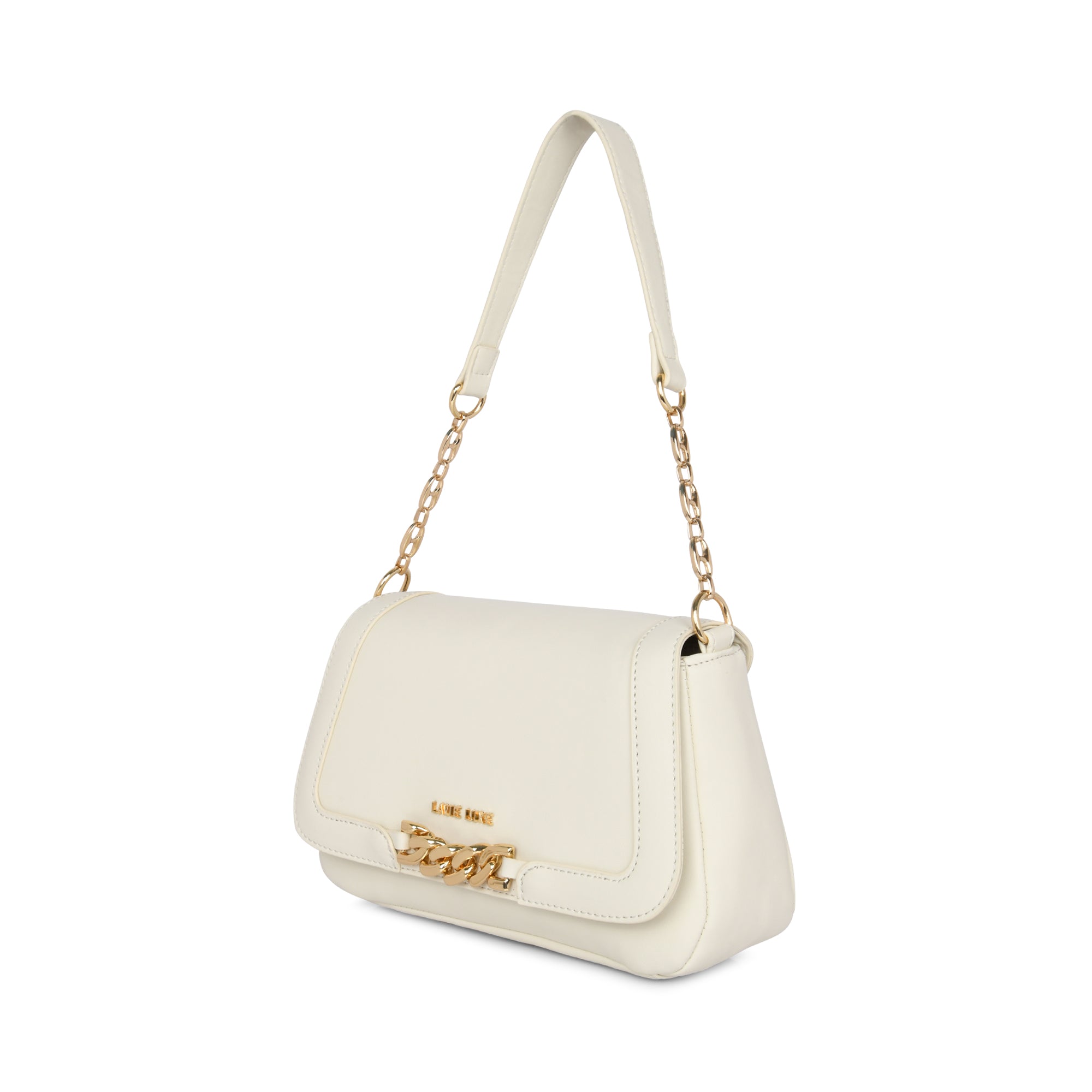 Lavie Luxe Off White Medium Women's Chain Hobo Bag