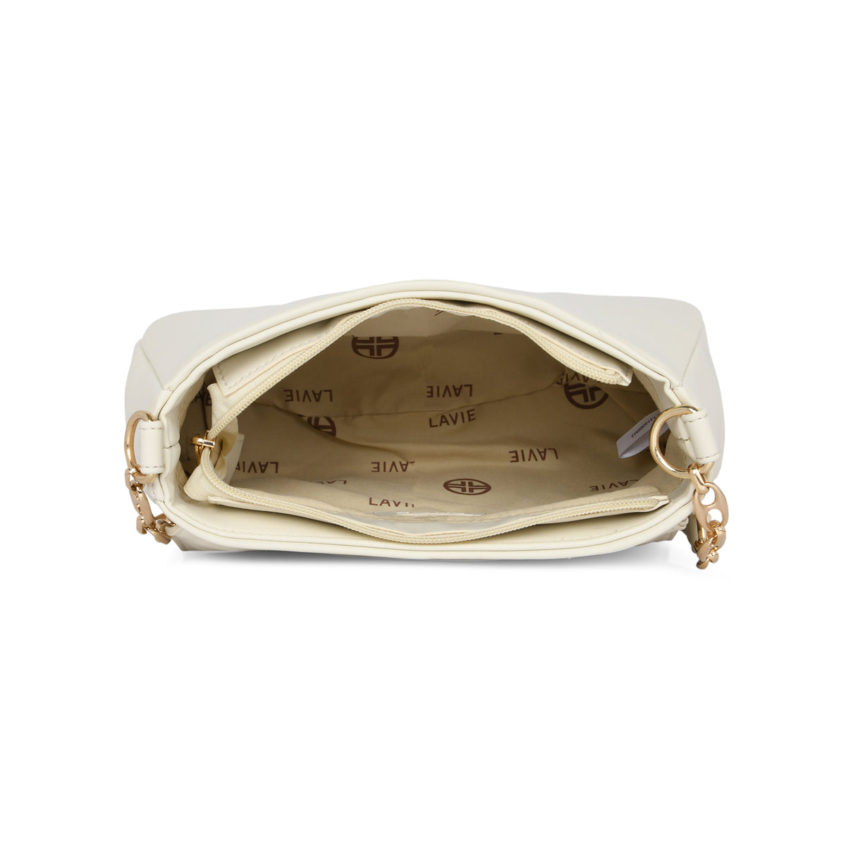 Lavie Luxe Off White Medium Women's Chain Hobo Bag
