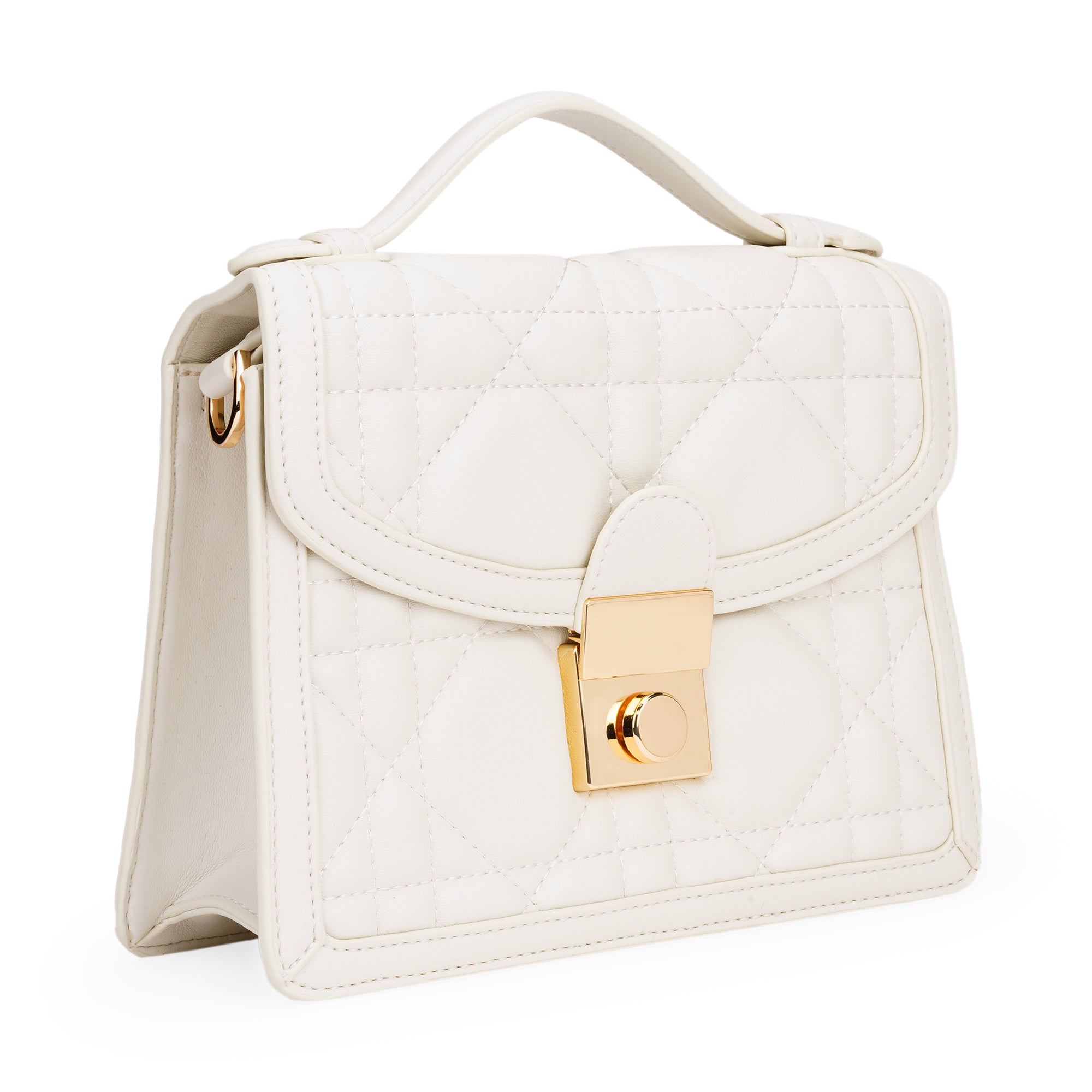 Lavie Luxe Off White Small Women's Dioflap Satchel Bag