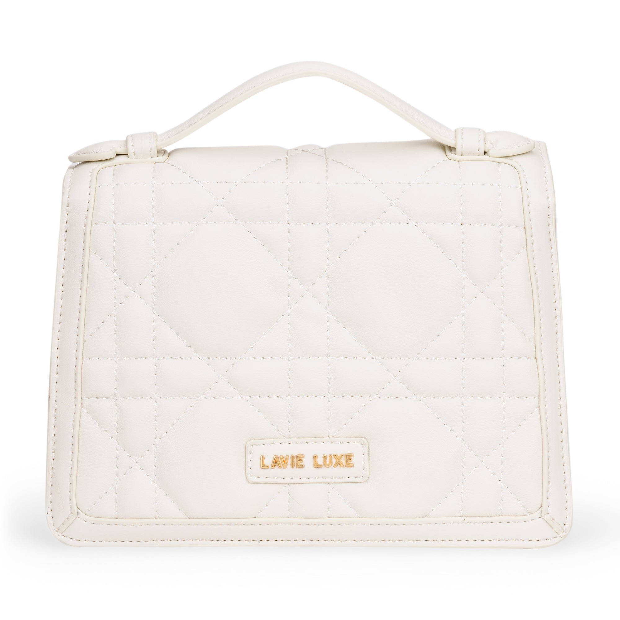 Lavie Luxe Off White Small Women's Dioflap Satchel Bag