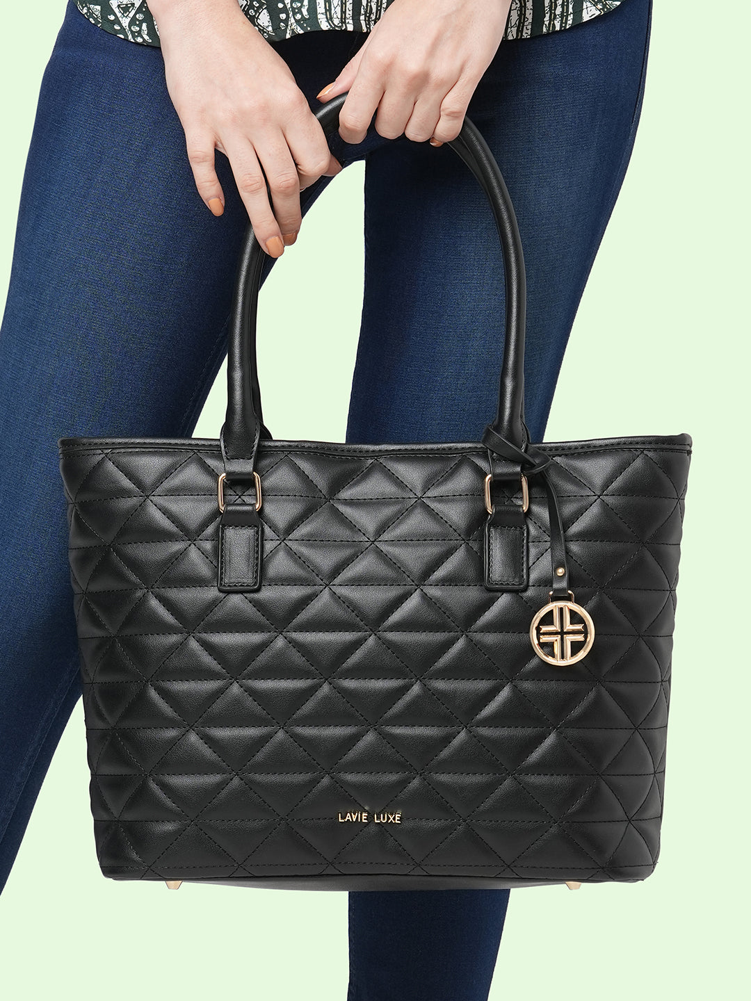 Lavie Luxe Black Large Women's Dia Sherry Tote Bag