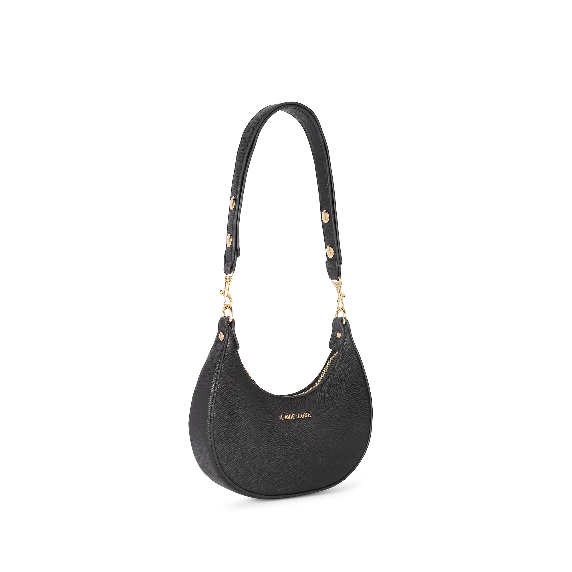 Lavie Luxe Black Small Women's Cres Hobo Bag