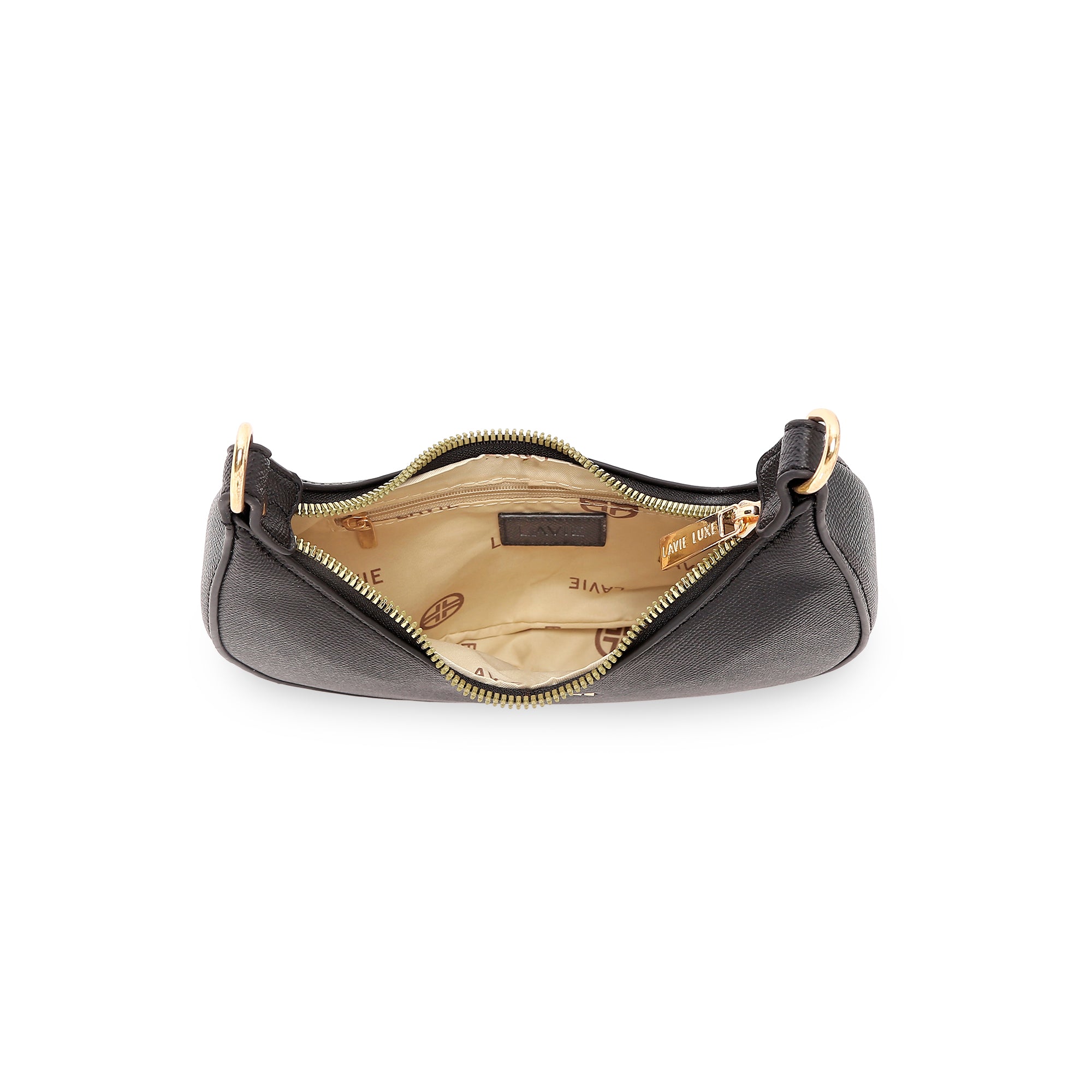 Lavie Luxe Black Small Women's Cres Hobo Bag