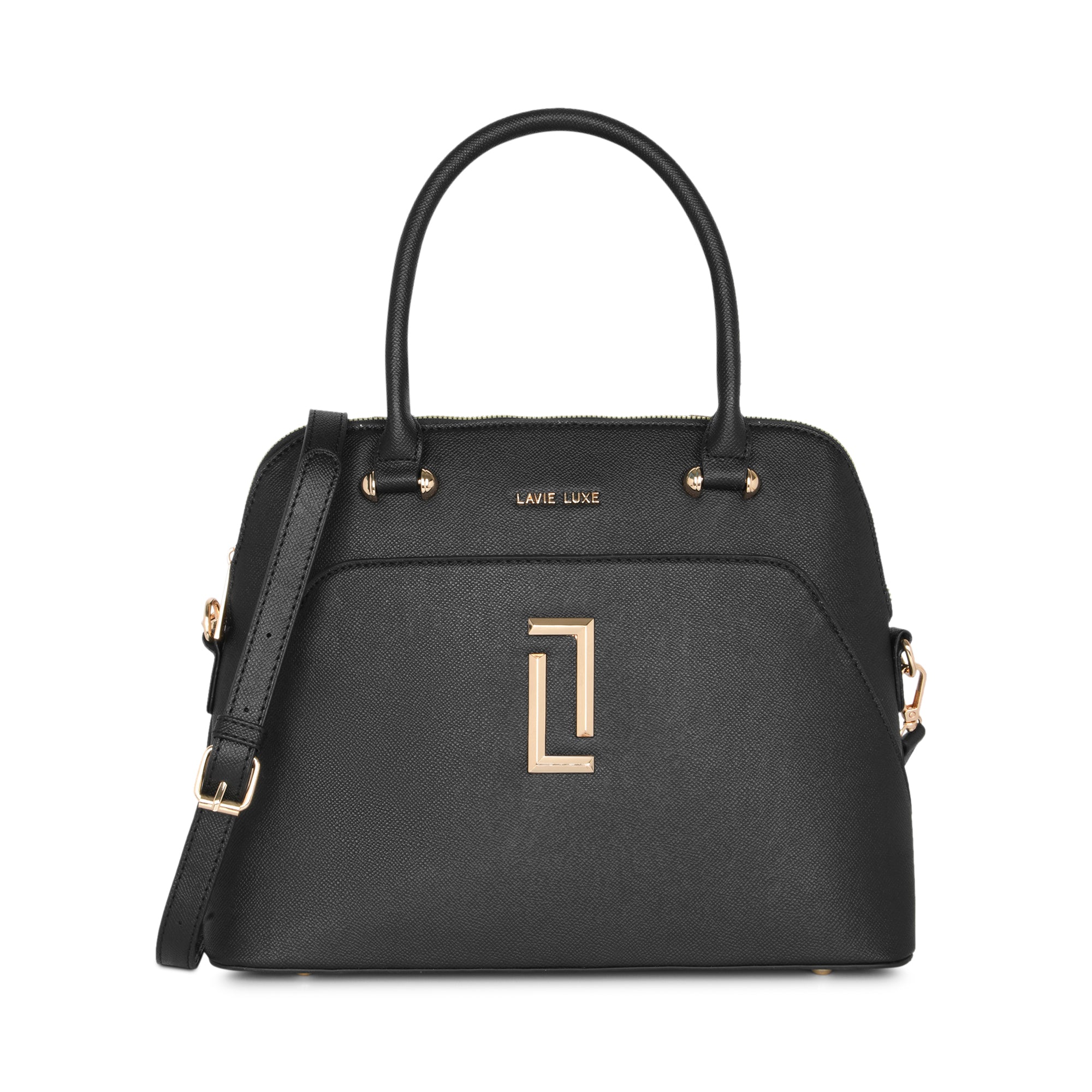 Lavie Luxe Black Medium Women's Valle Satchel Bag