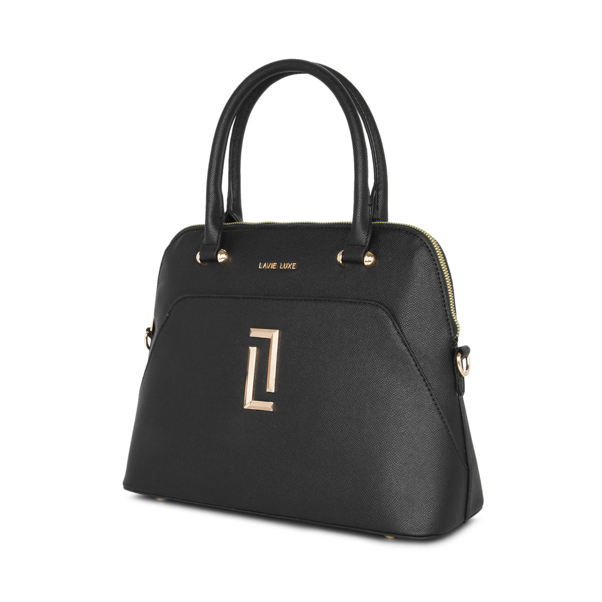 Lavie Luxe Black Medium Women's Valle Satchel Bag