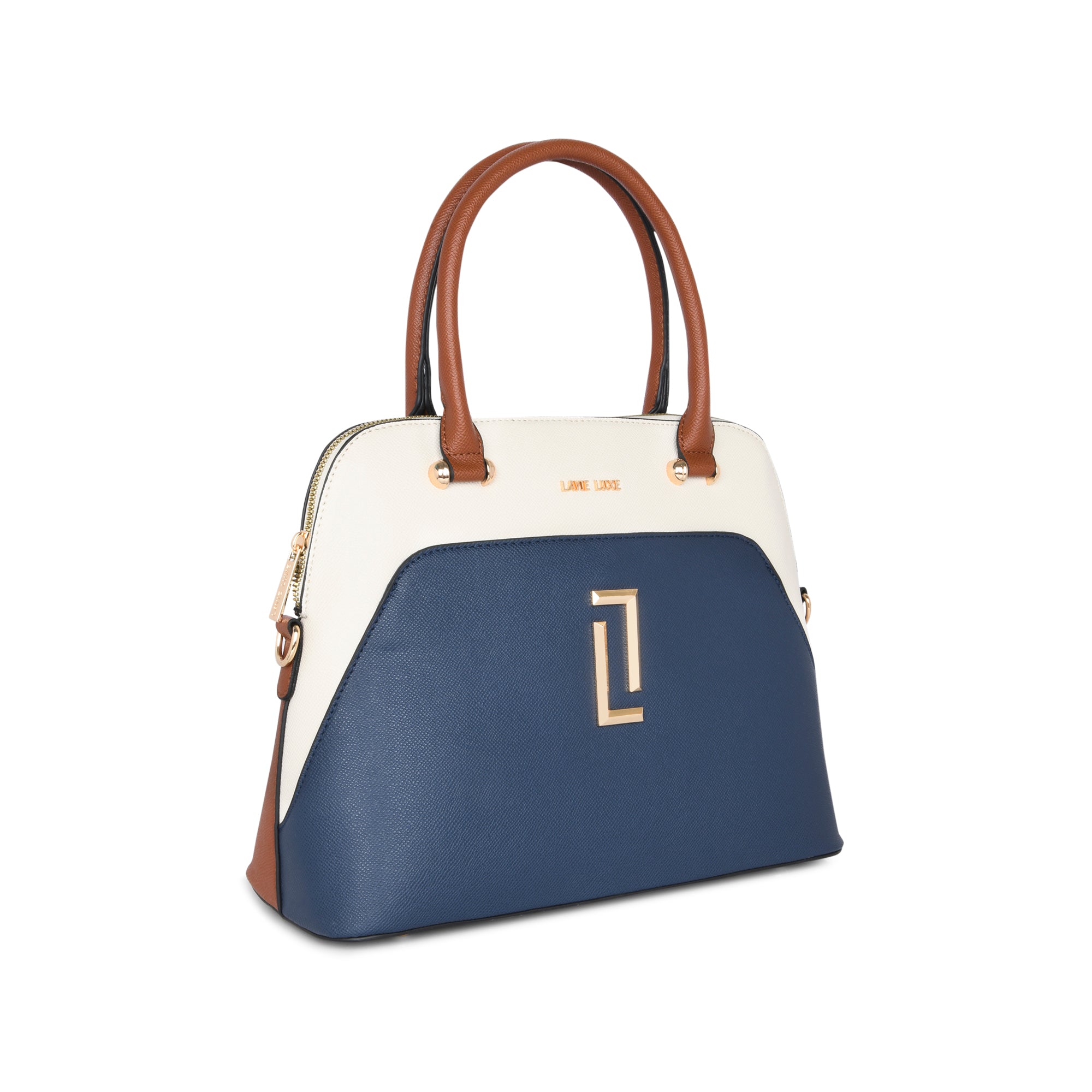 Lavie Luxe Navy Medium Women's Valle Satchel Bag