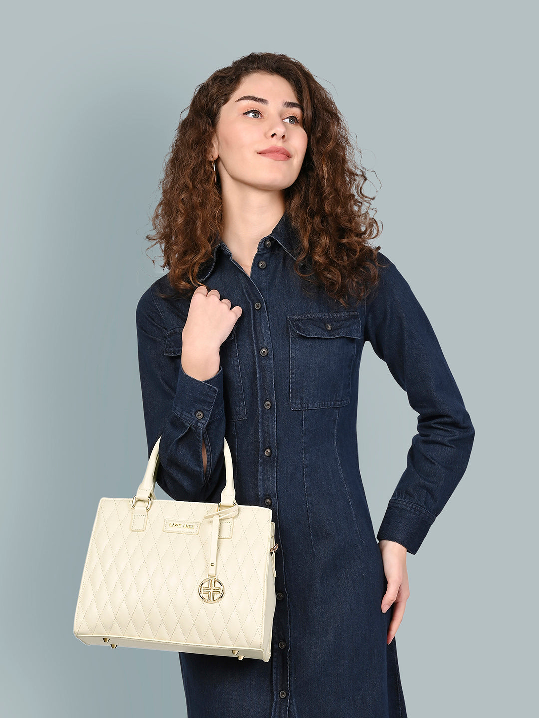Lavie Luxe Off White Medium Women's Shelqi Satchel Bag