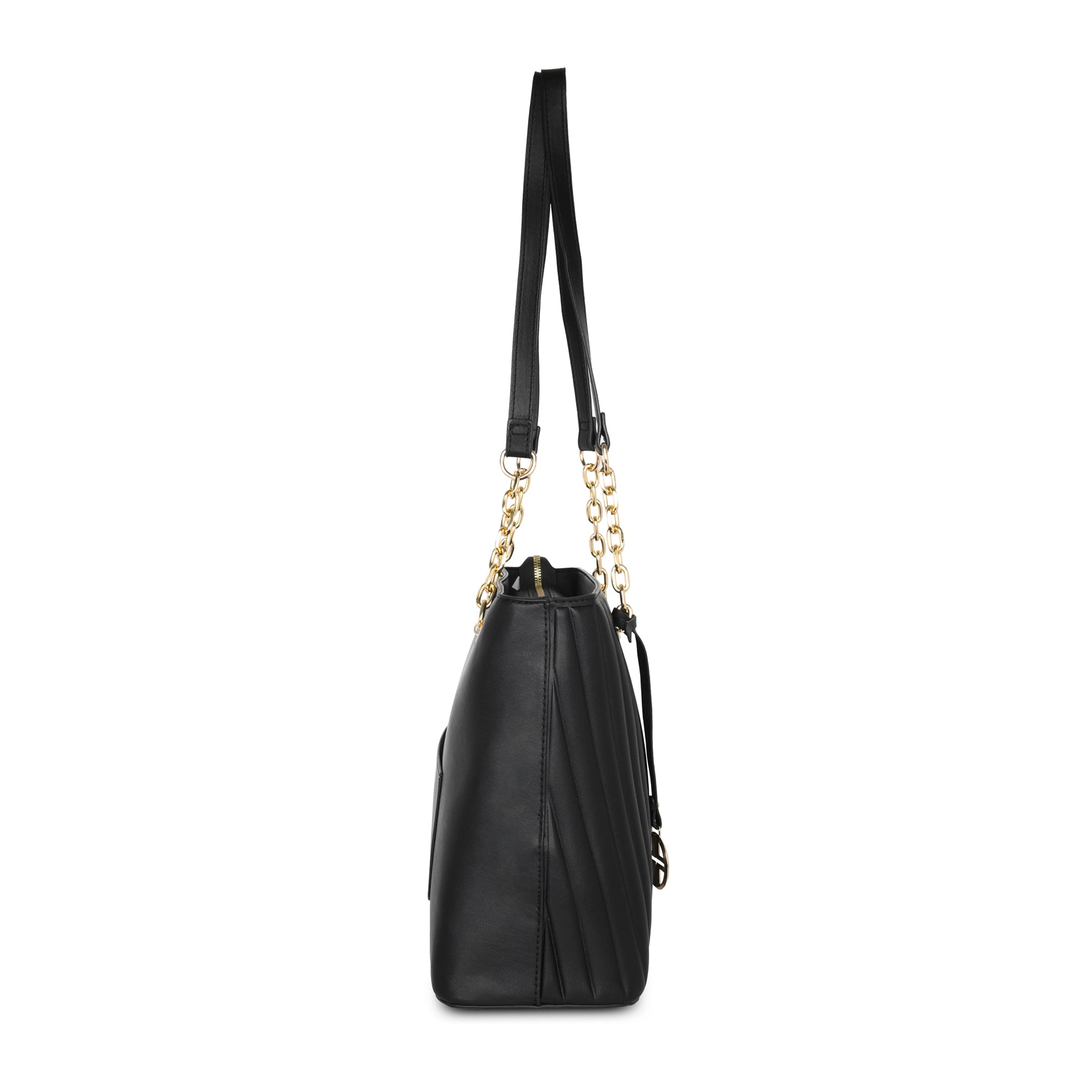 Lavie Luxe Black Medium Women's Trapez Satchel Bag