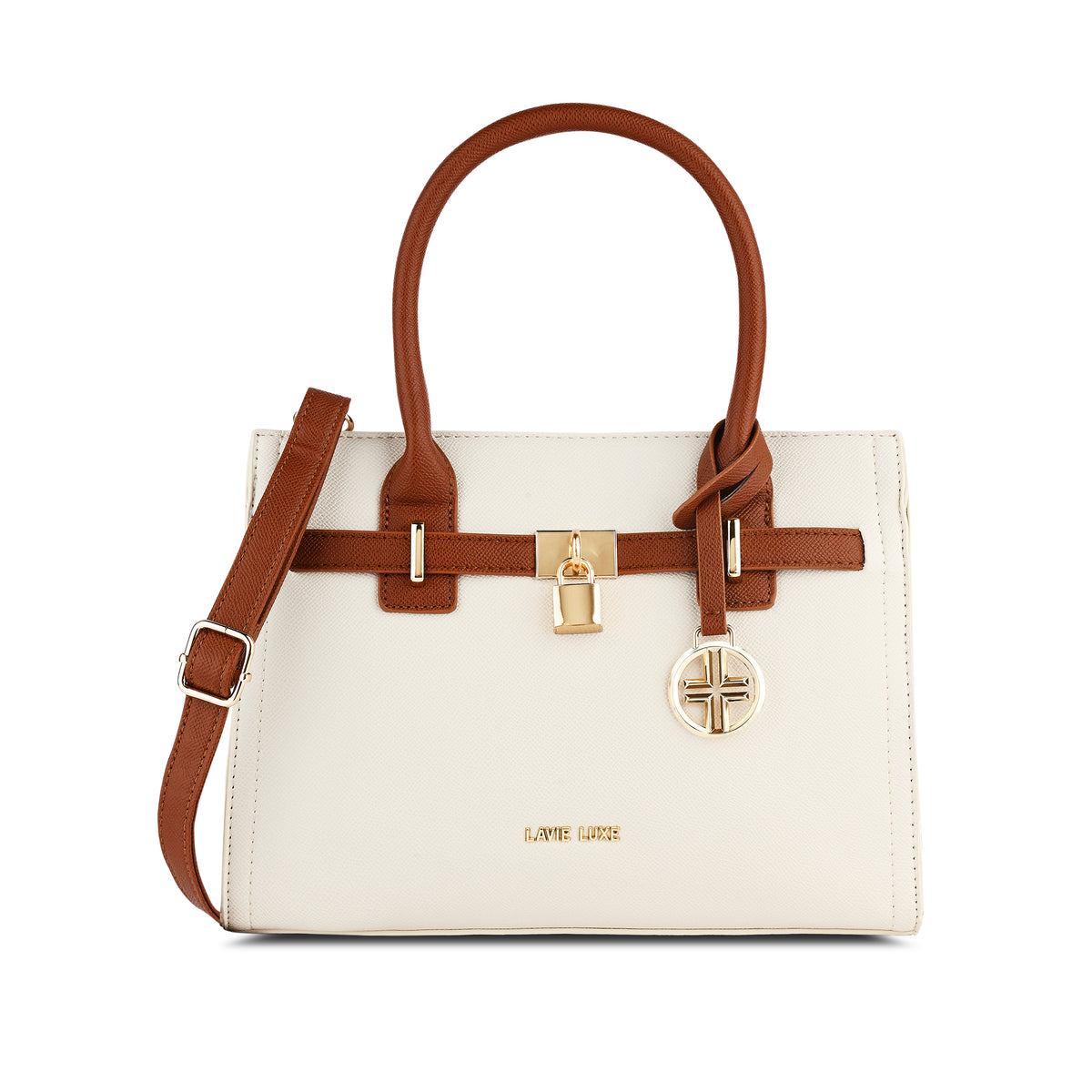 Lavie Luxe Strap Off White Medium Women's Satchel